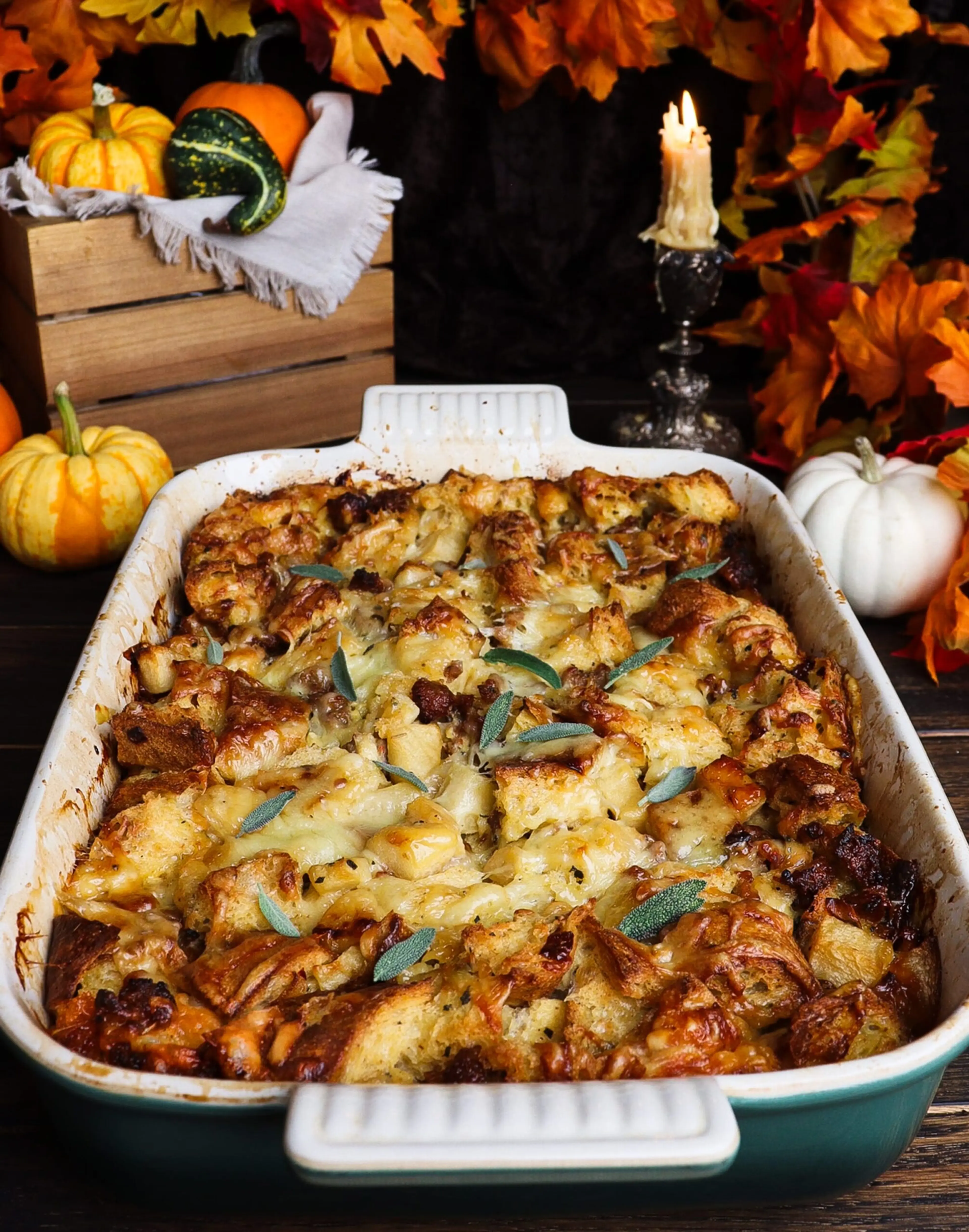 Sausage, Apple, and Sage Bread Pudding