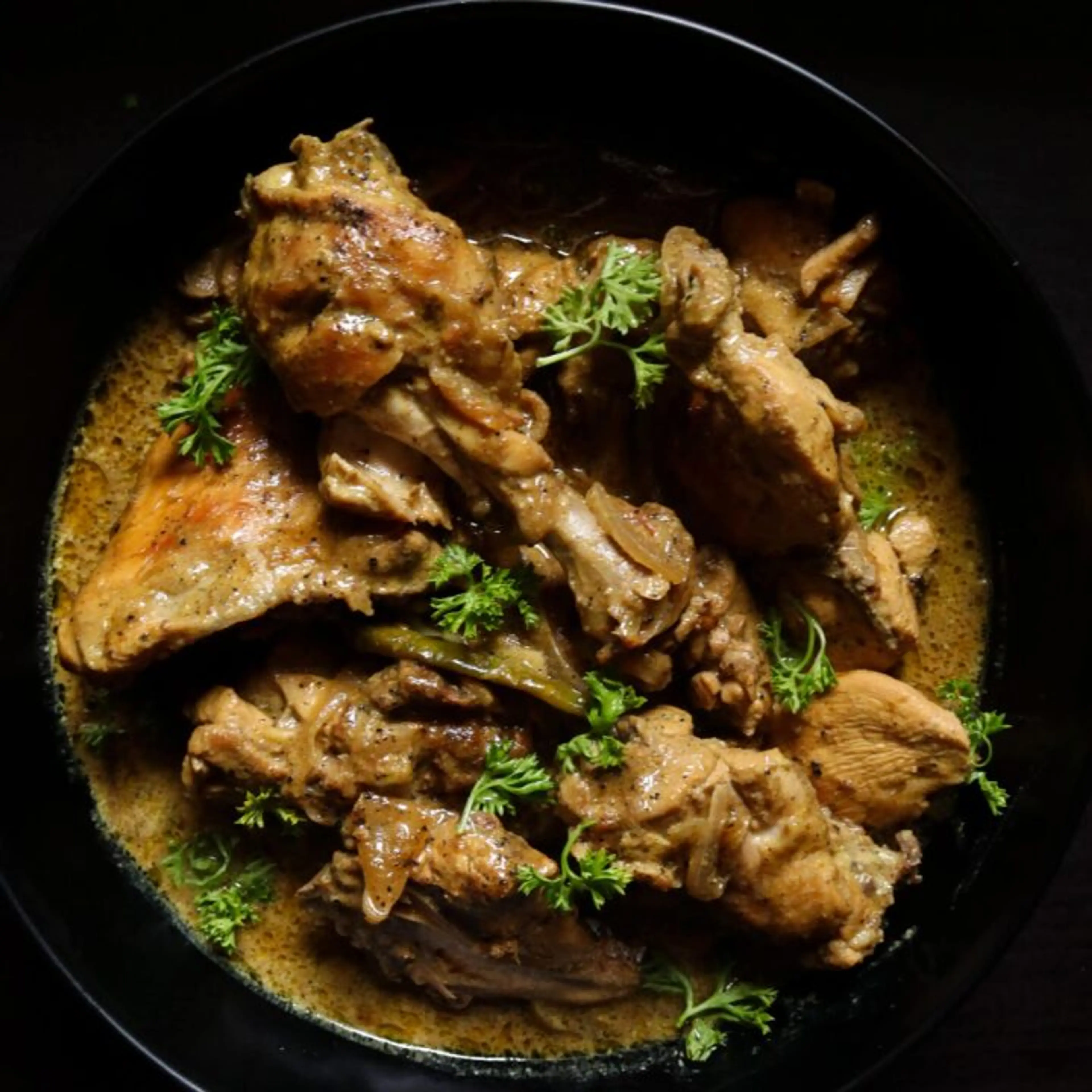 Sri Lankan Black pepper chicken curry.