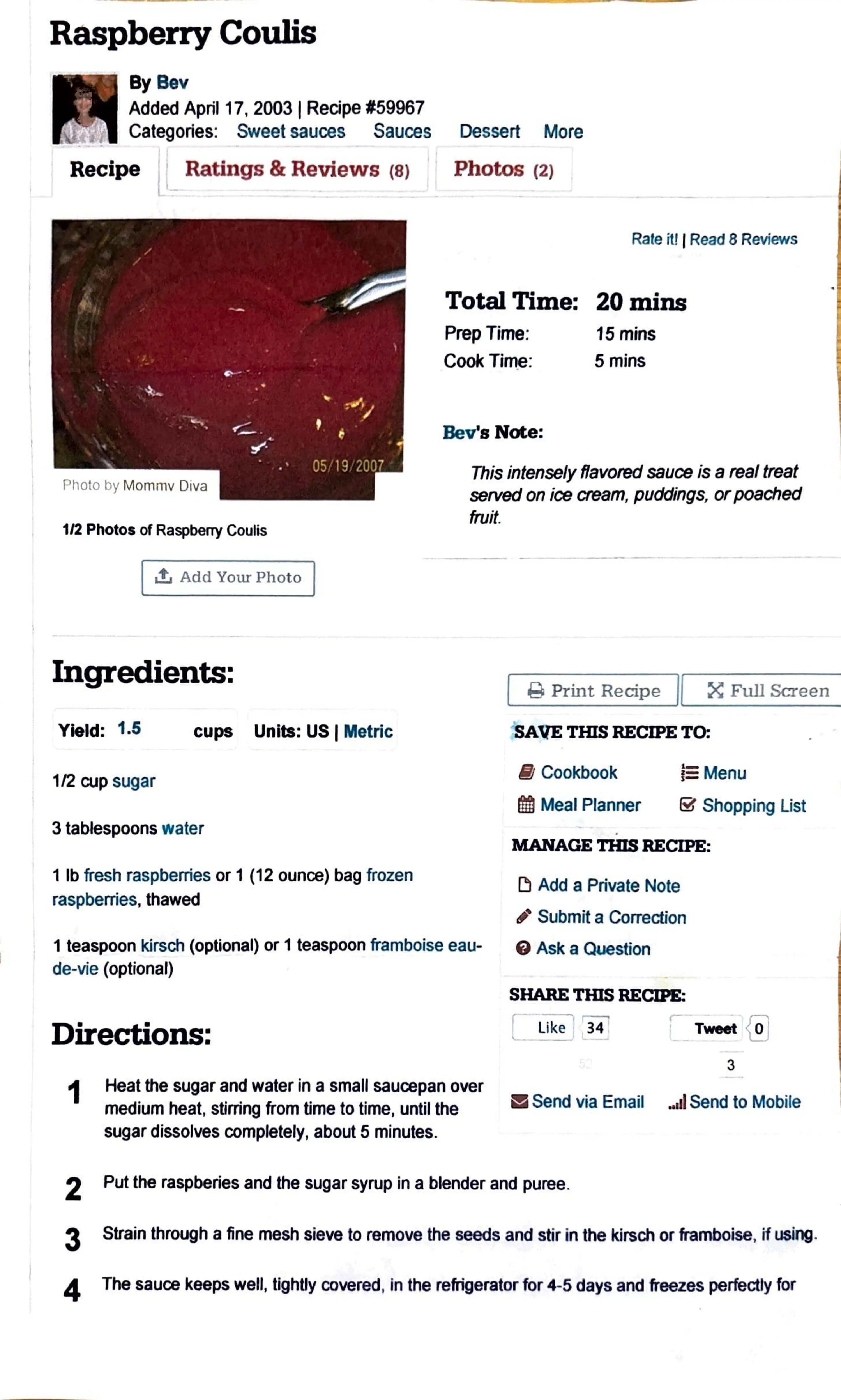 Raspberry Coulis