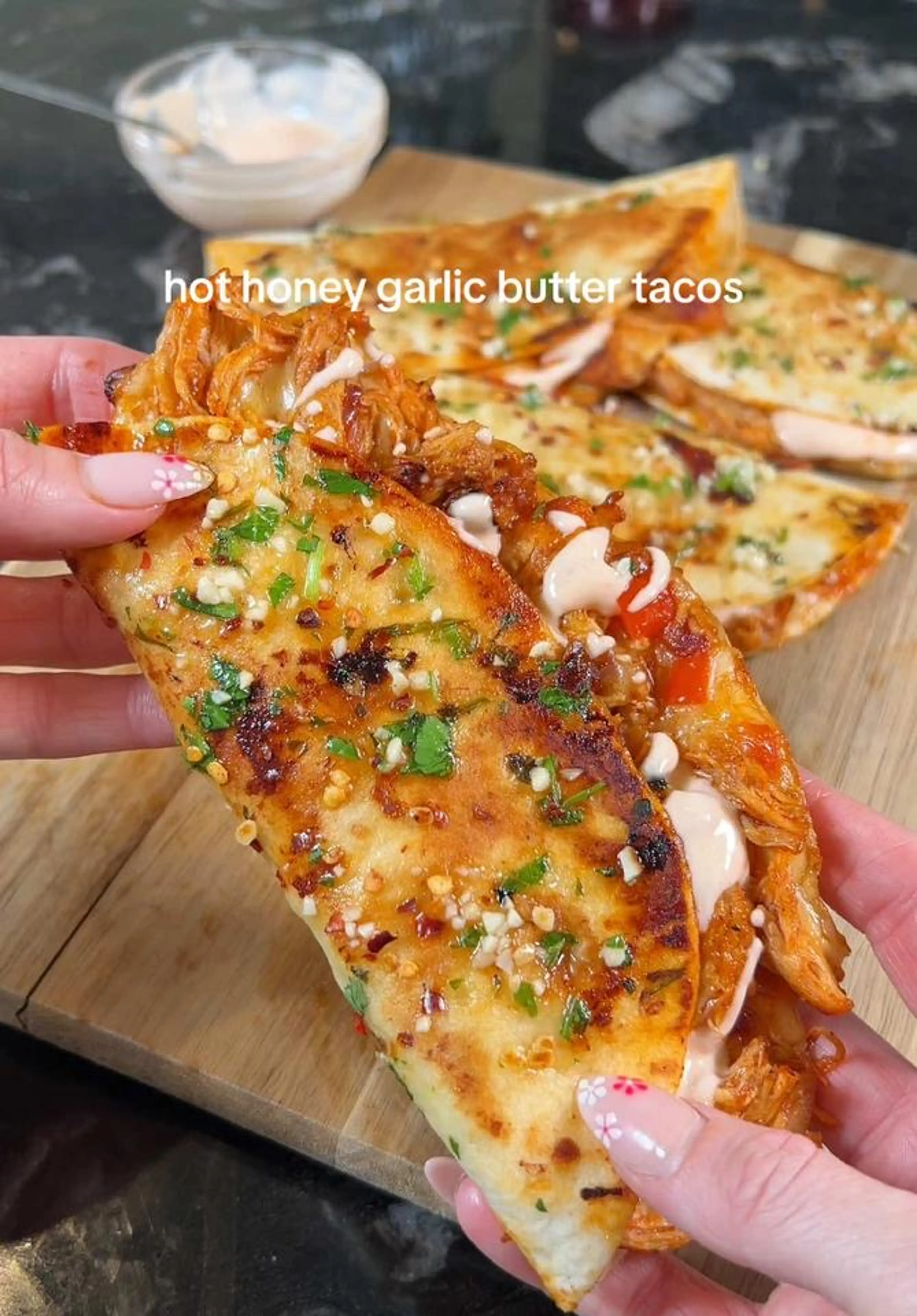 Hot Honey Garlic Butter Tacos