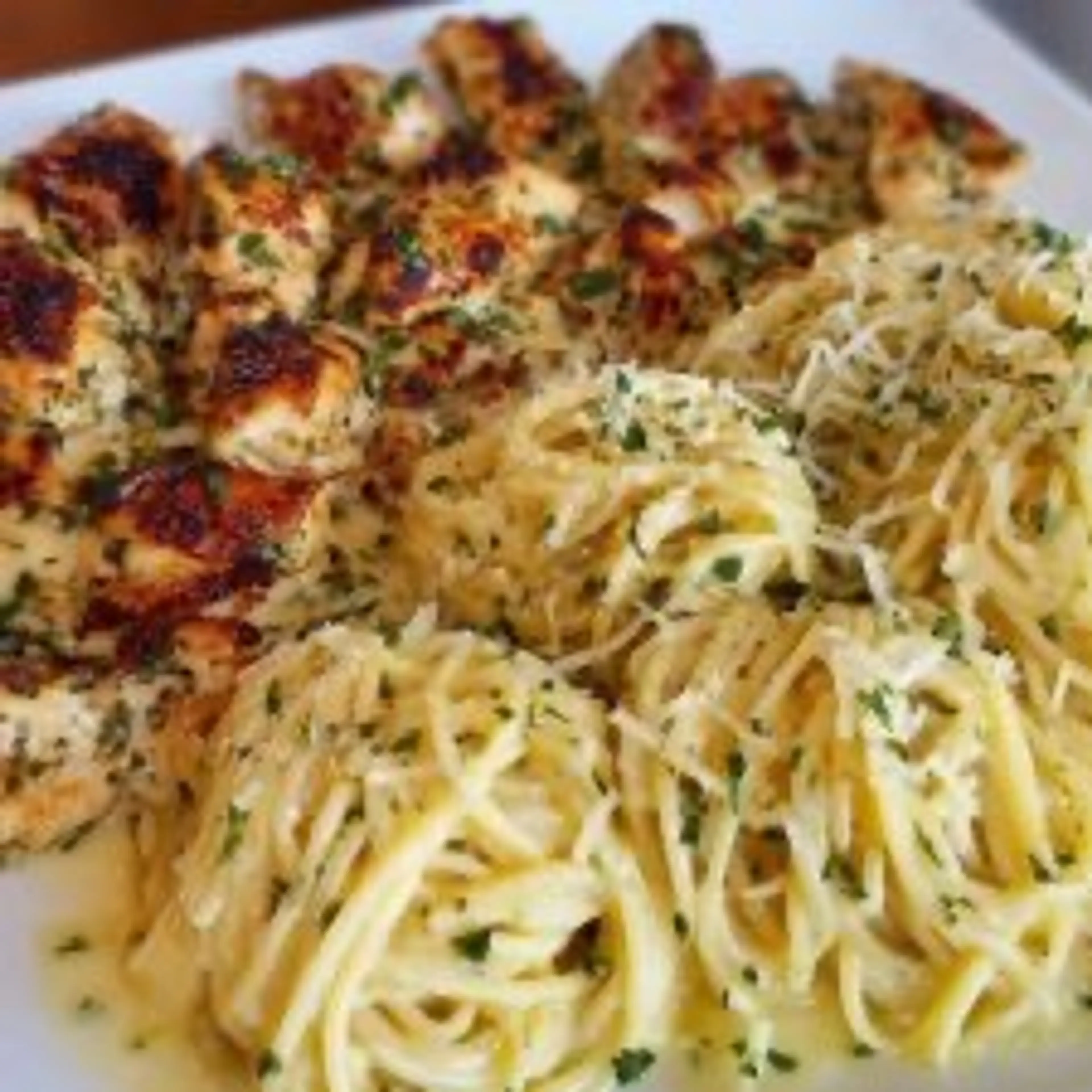 Creamy Garlic Parmesan Chicken with Cheesy Spaghetti