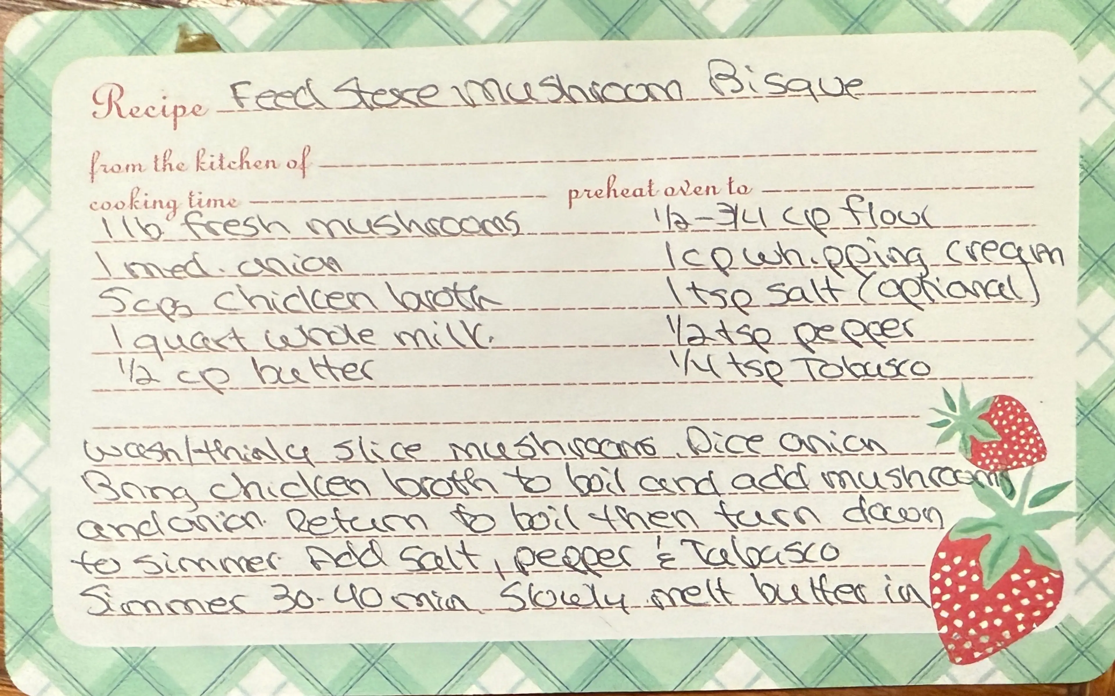 Feed Store Mushroom Bisque