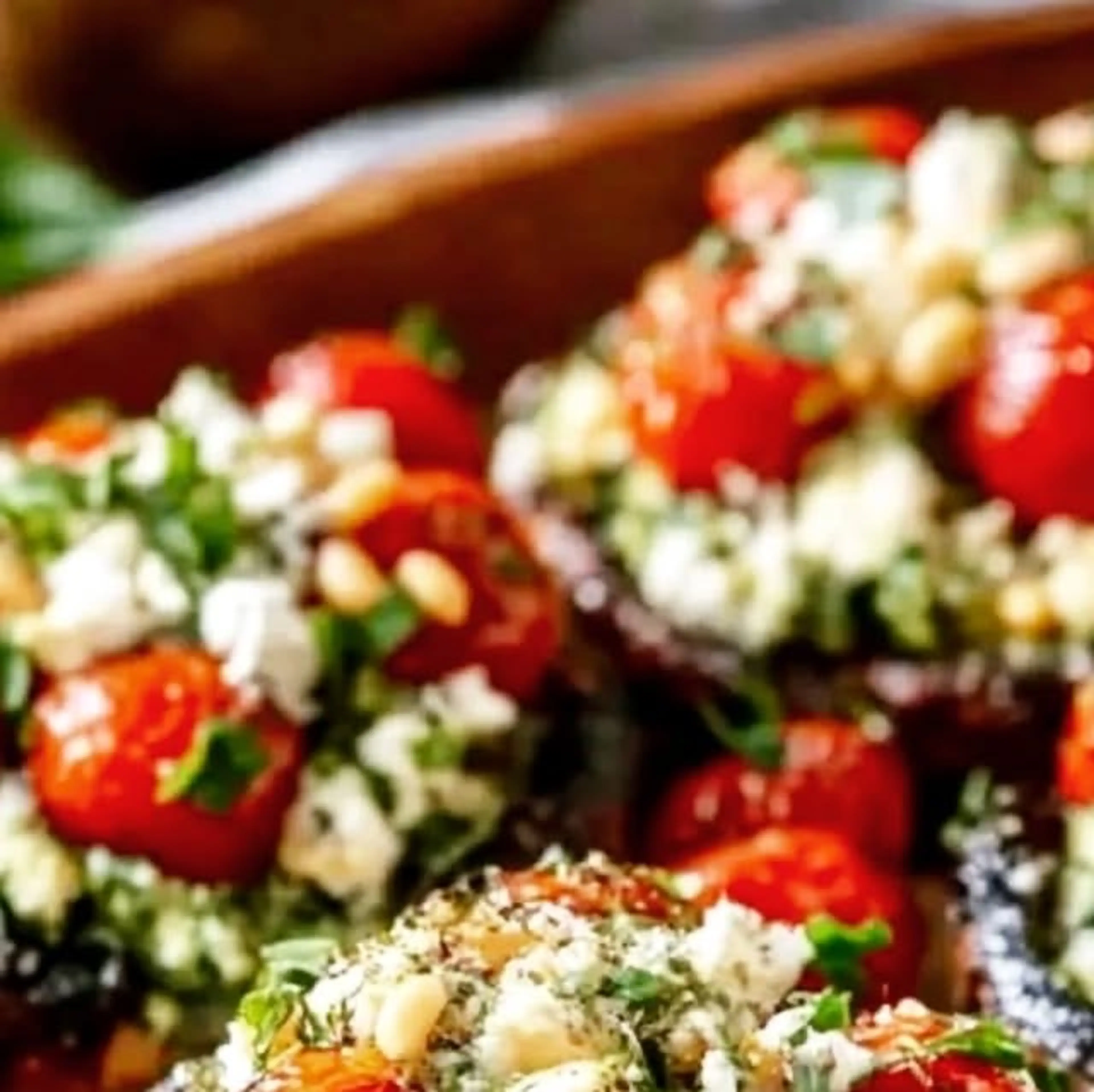 Pesto & Feta Stuffed Portobellos