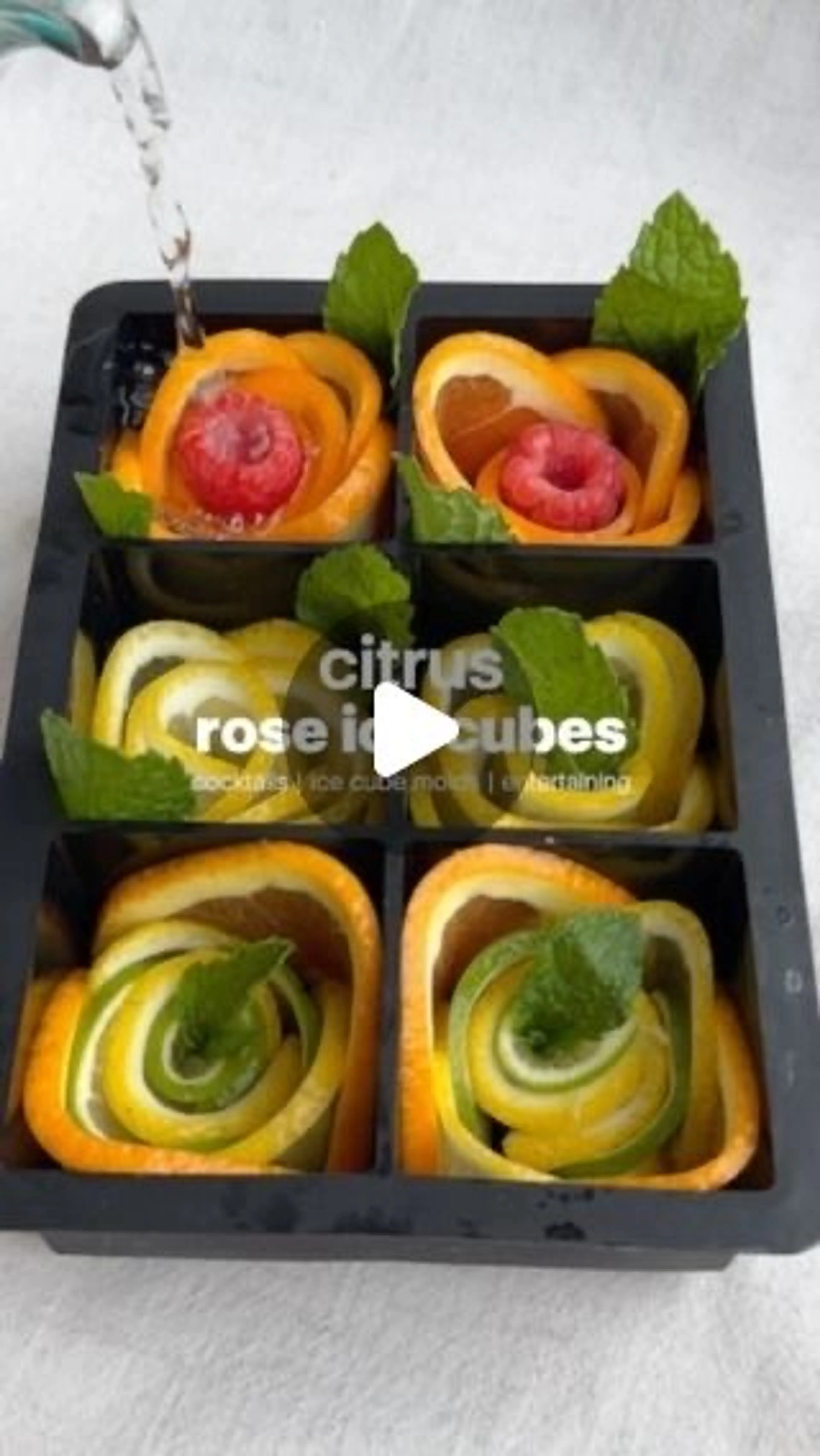 Citrus Rose Ice Cubes