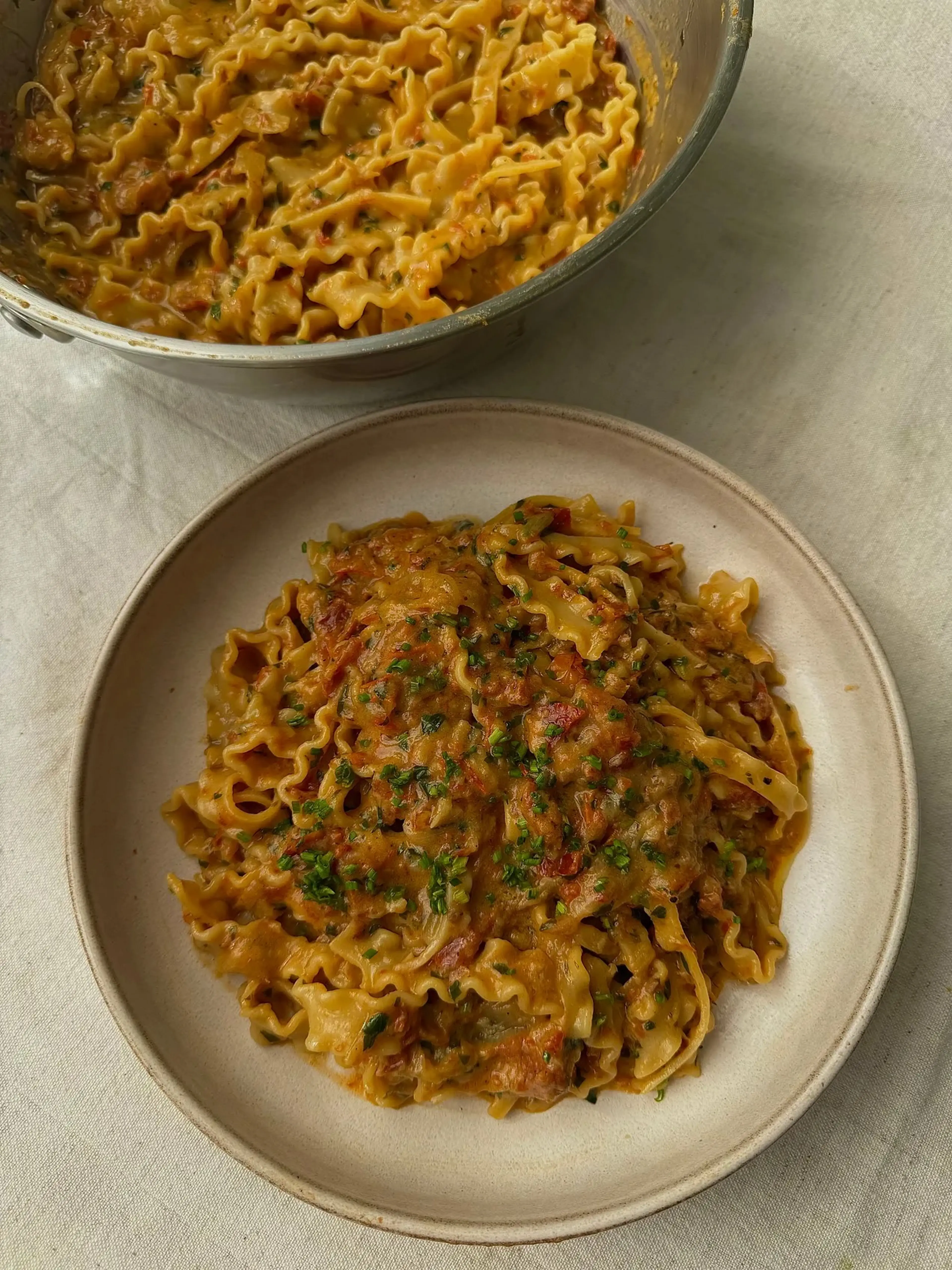 Caramelised Onion, Sun-Dried Tomato & Brown Butter Pasta