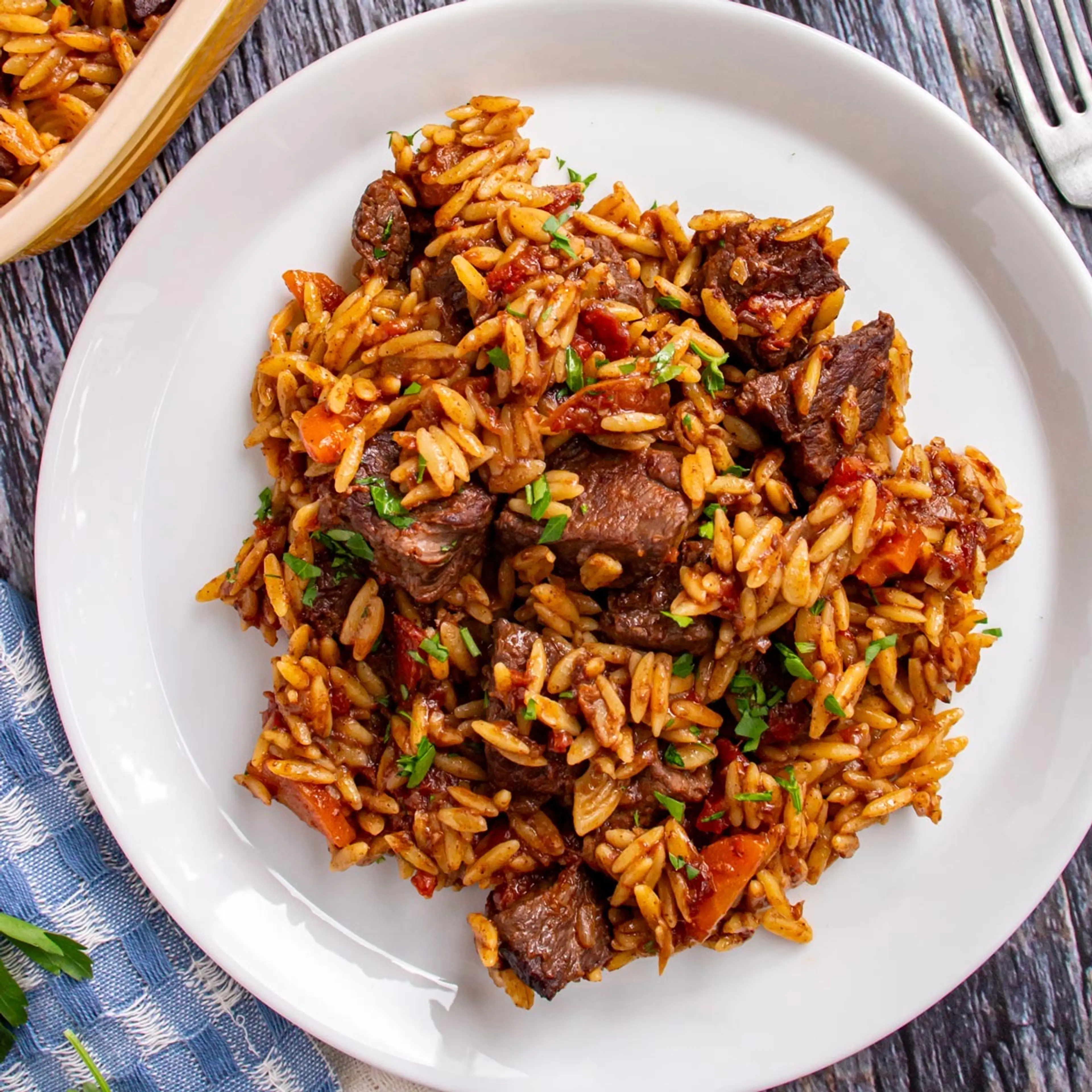 Giouvetsi / Youvetsi (Greek Beef Stew and Orzo Casserole)