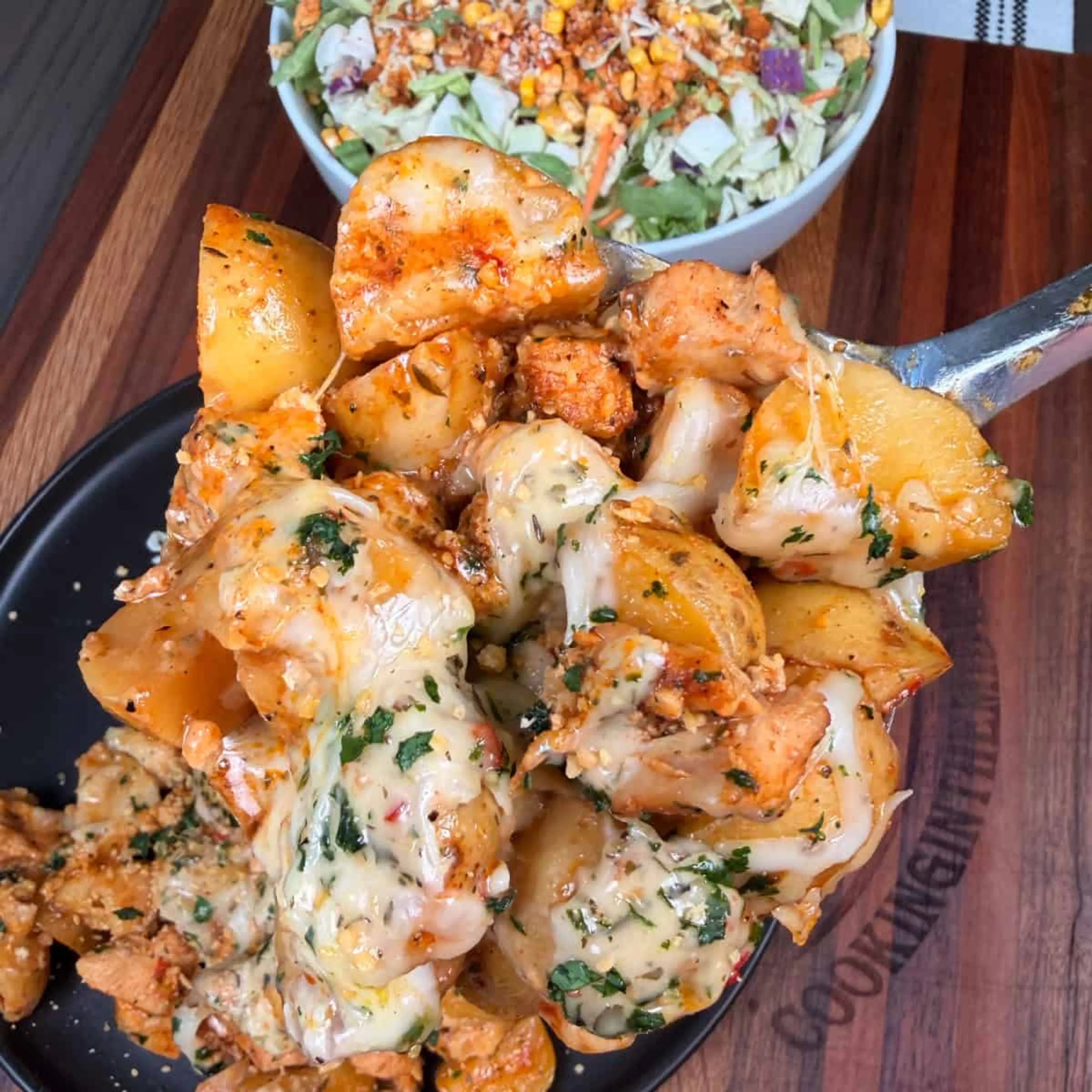Crockpot Garlic Parmesan Chicken and Potatoes