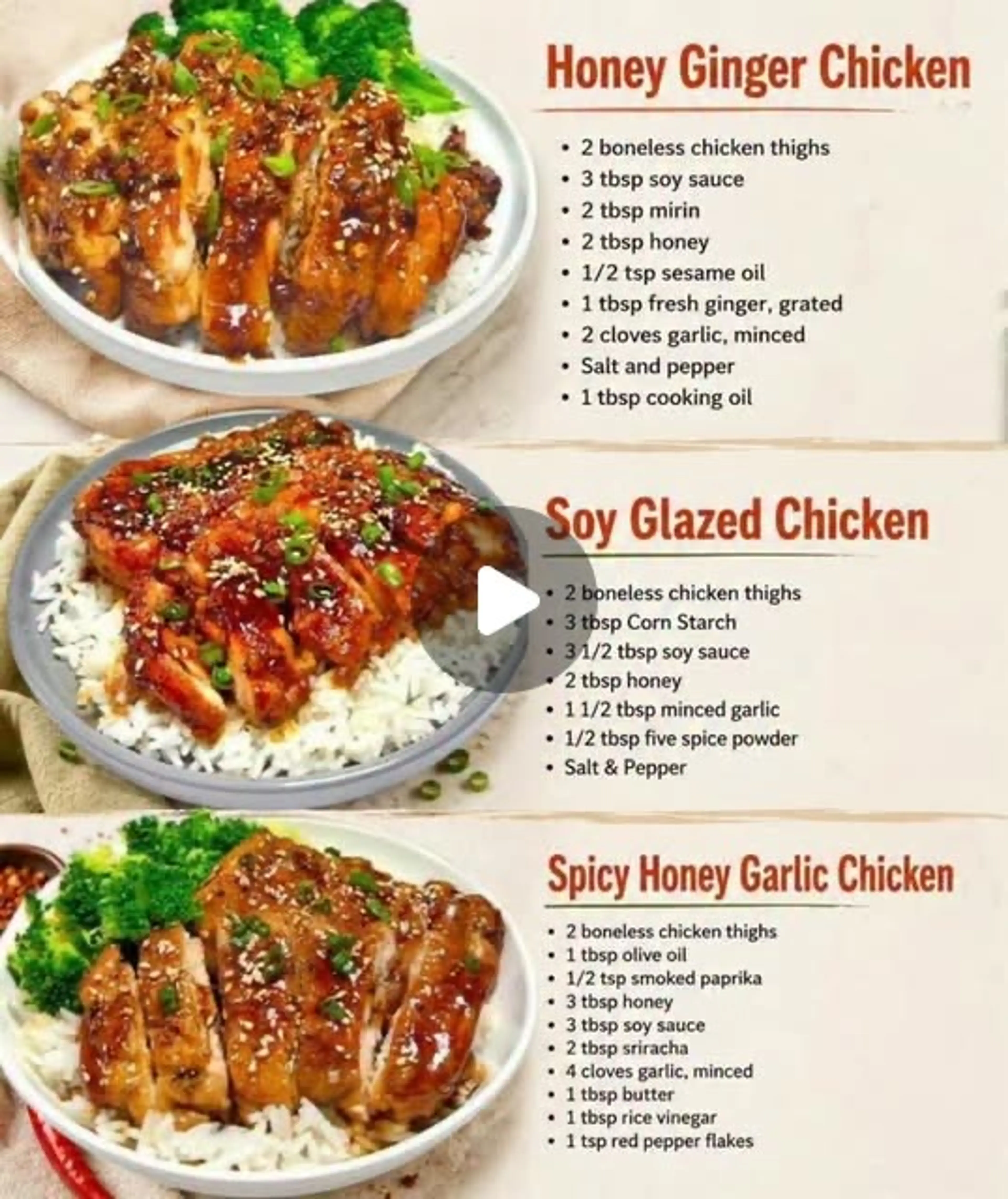 3 Chicken Bowls