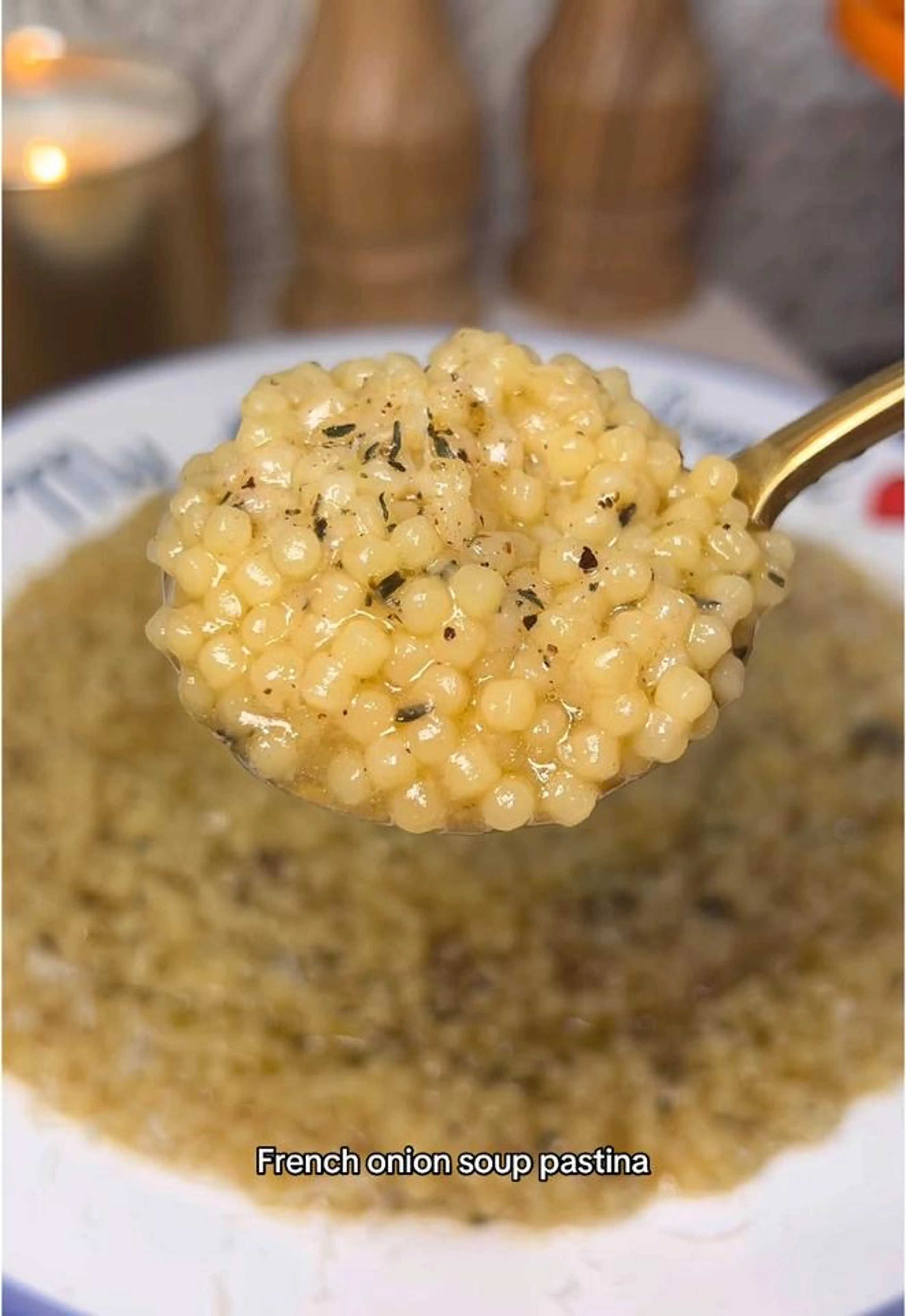 French Onion Soup Pastina with Gruyère
