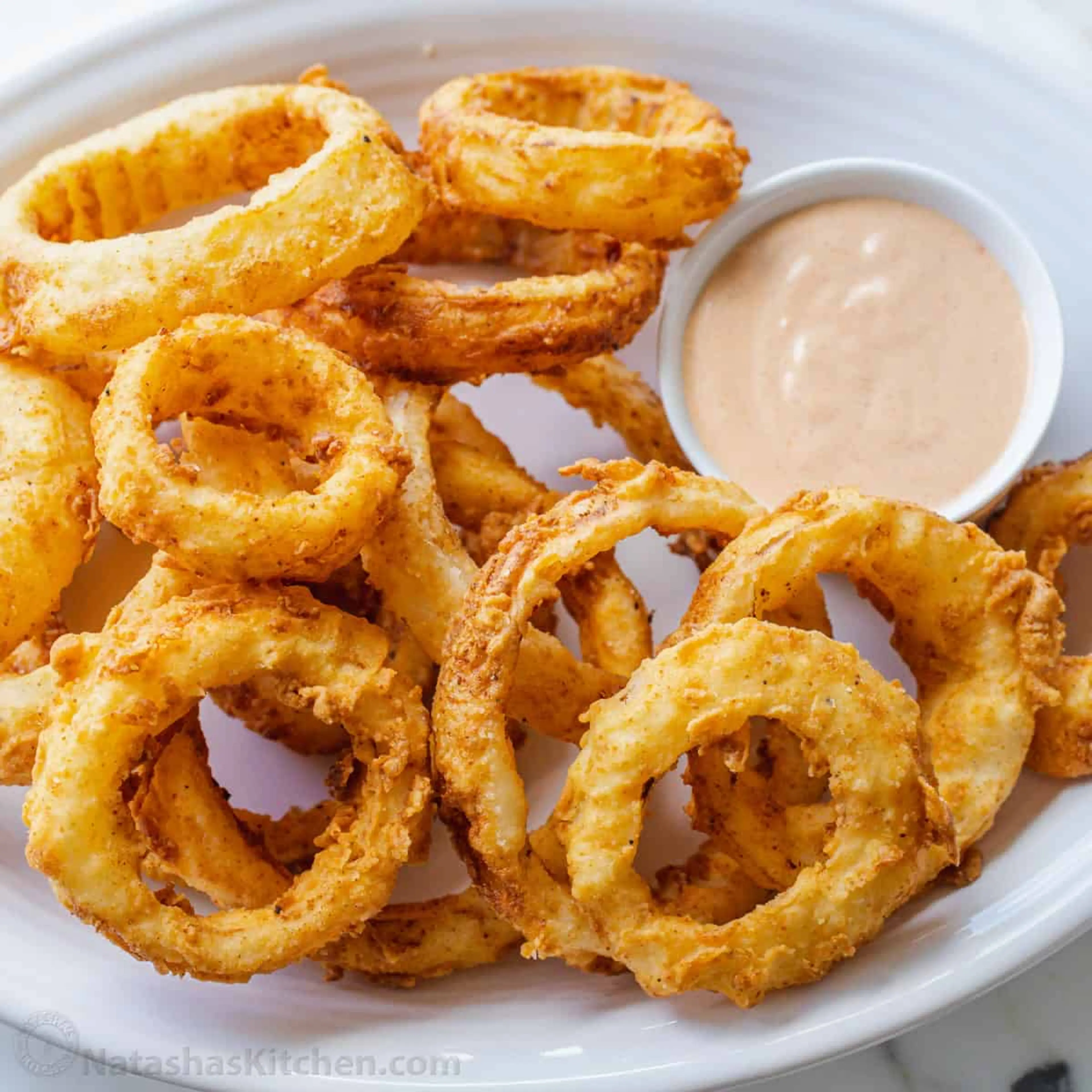 Crispy Onion Rings Recipe with Dipping Sauce