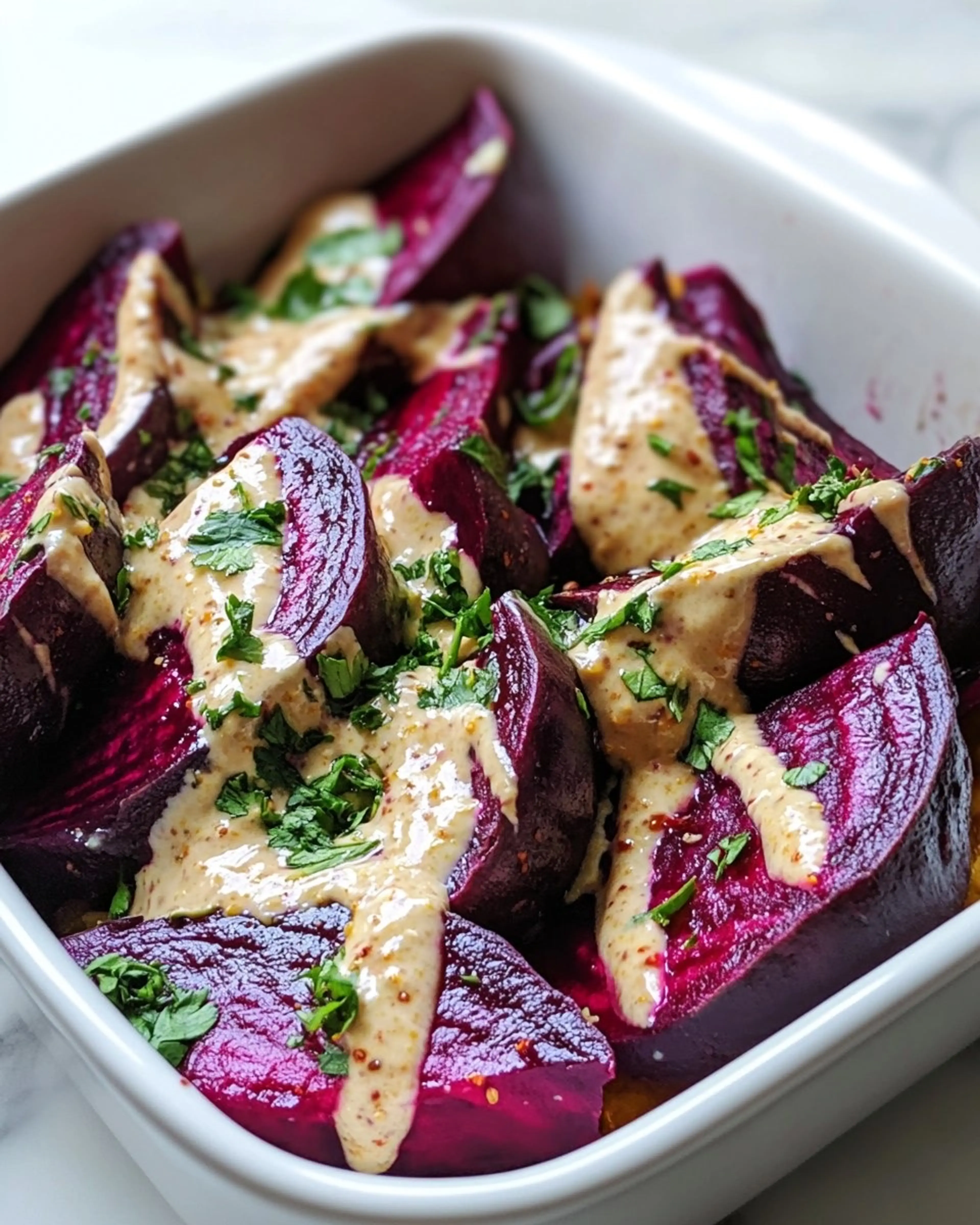 Roasted Beets with Lemon-tahini Dressing – a Tangy Twist on