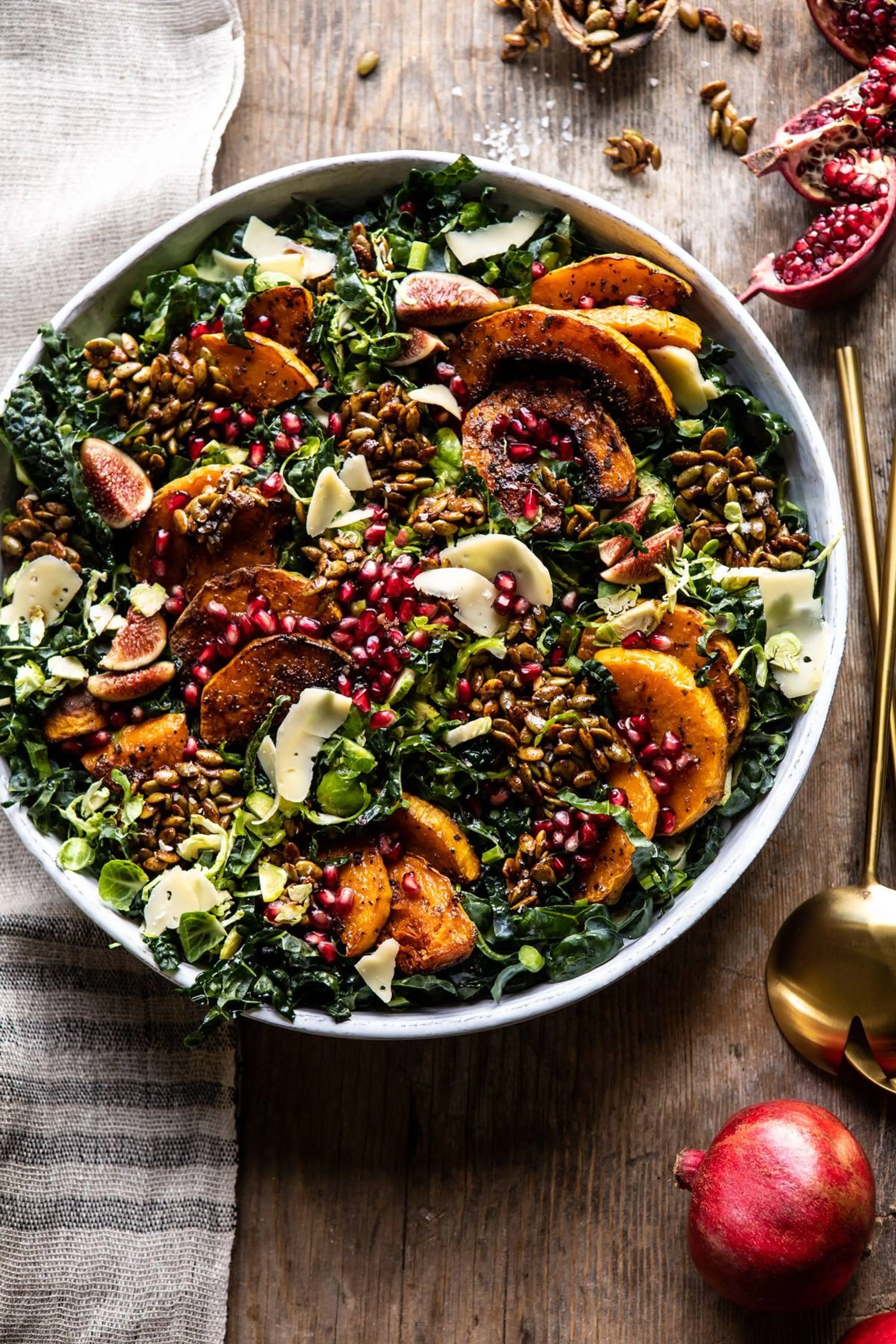 Fall Harvest Roasted Butternut Squash and Pomegranate Salad.