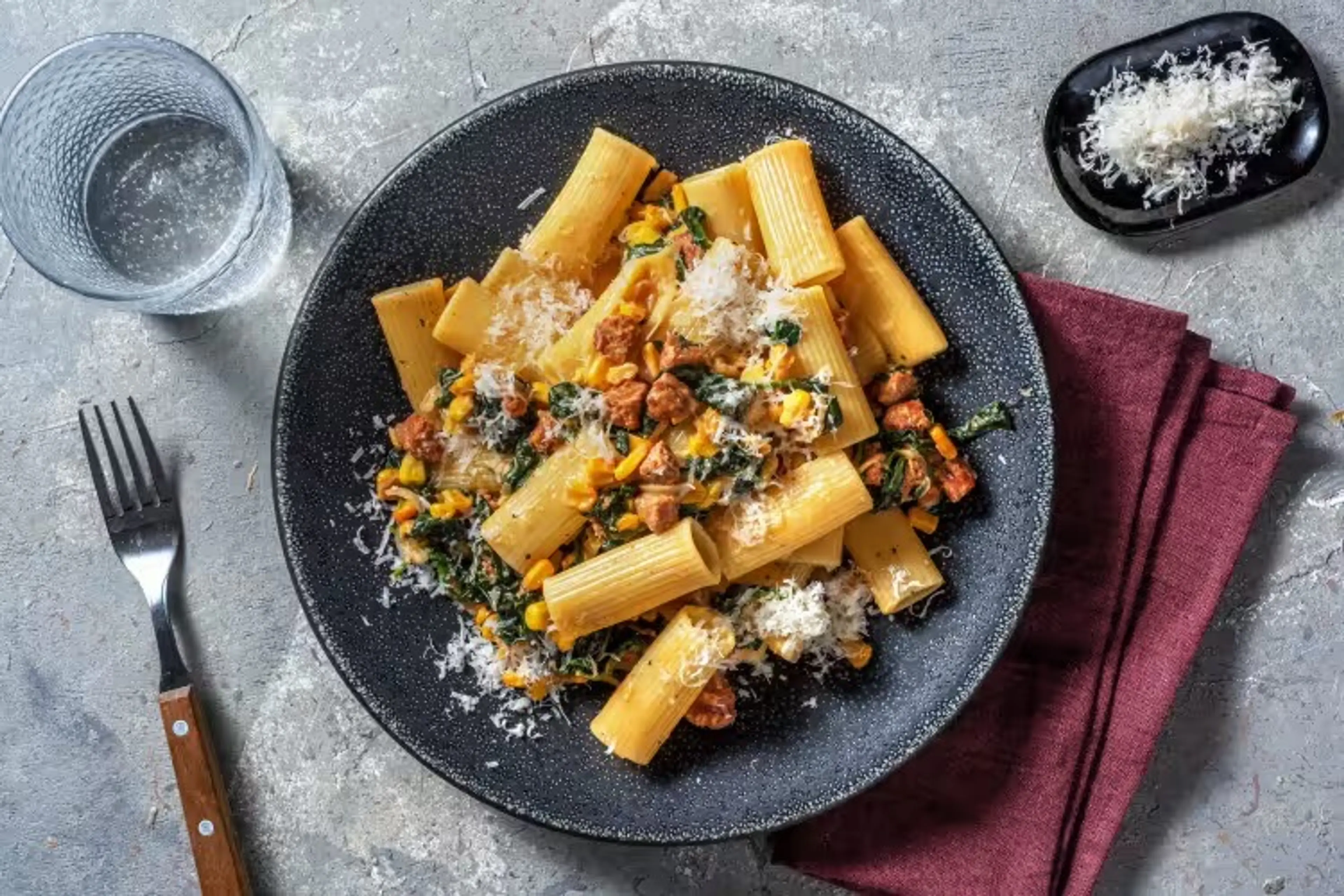 Speedy Creamy Chorizo and Sweetcorn Pasta