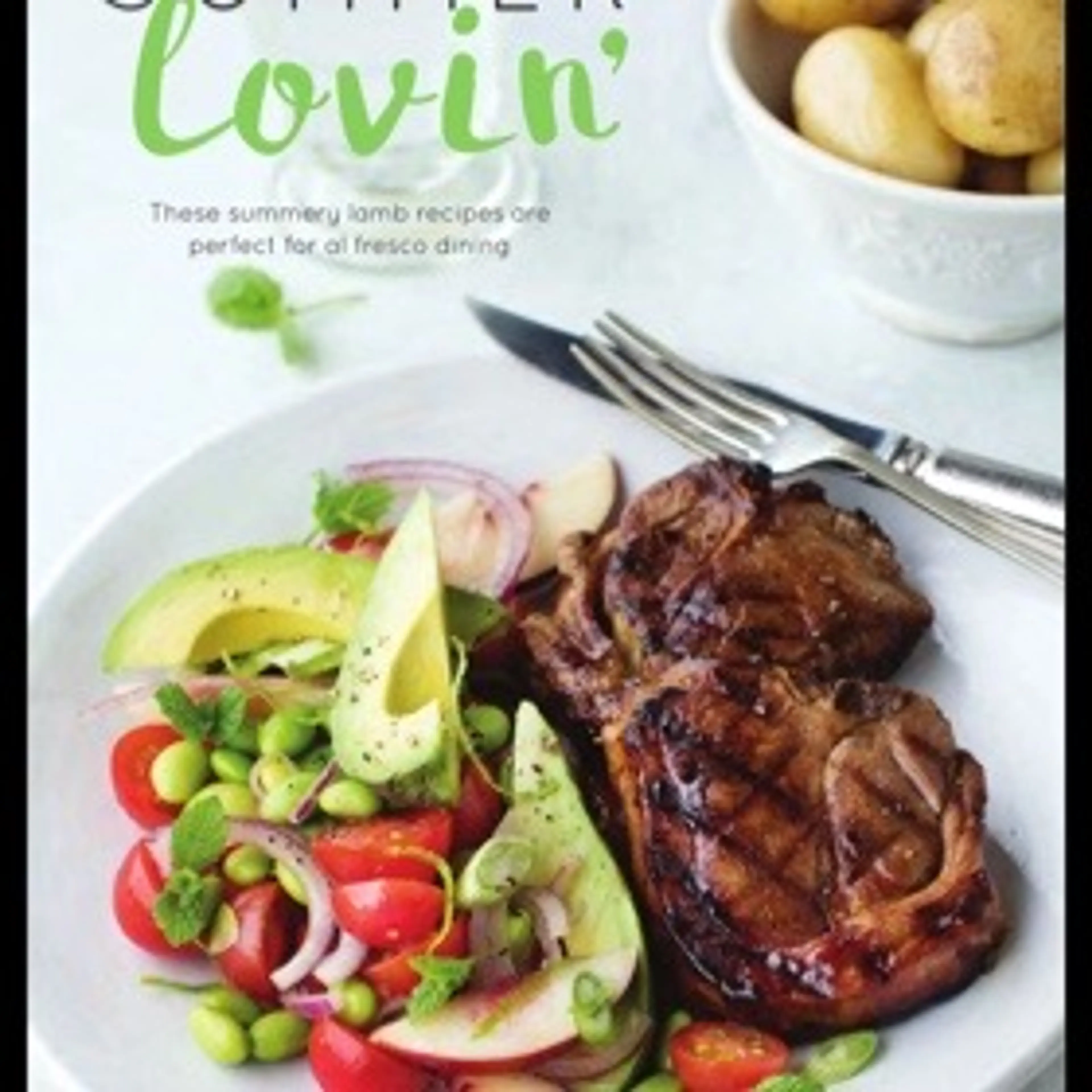 Mustard-glazed lamb cutlets with summer salad