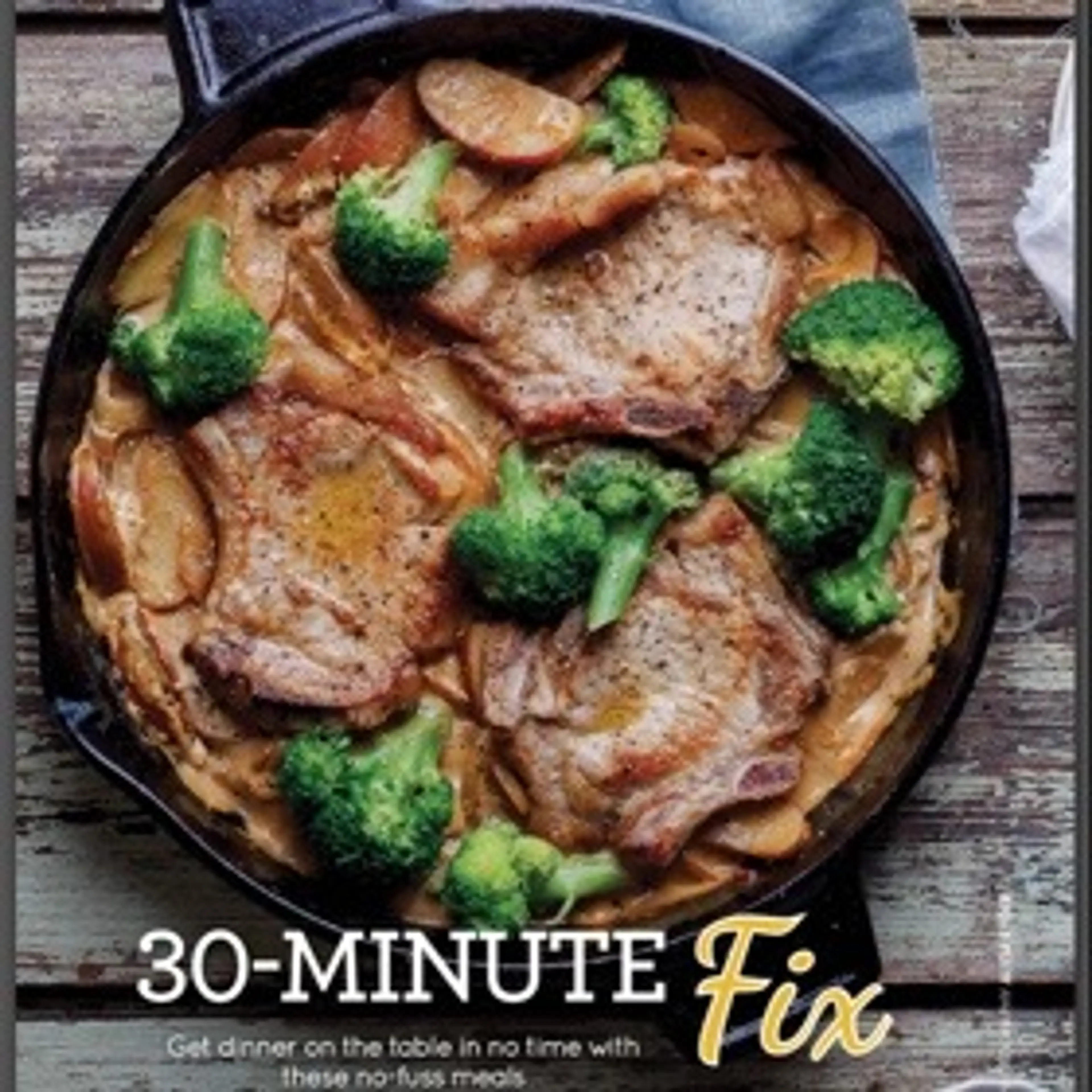Pork with broccoli and apples