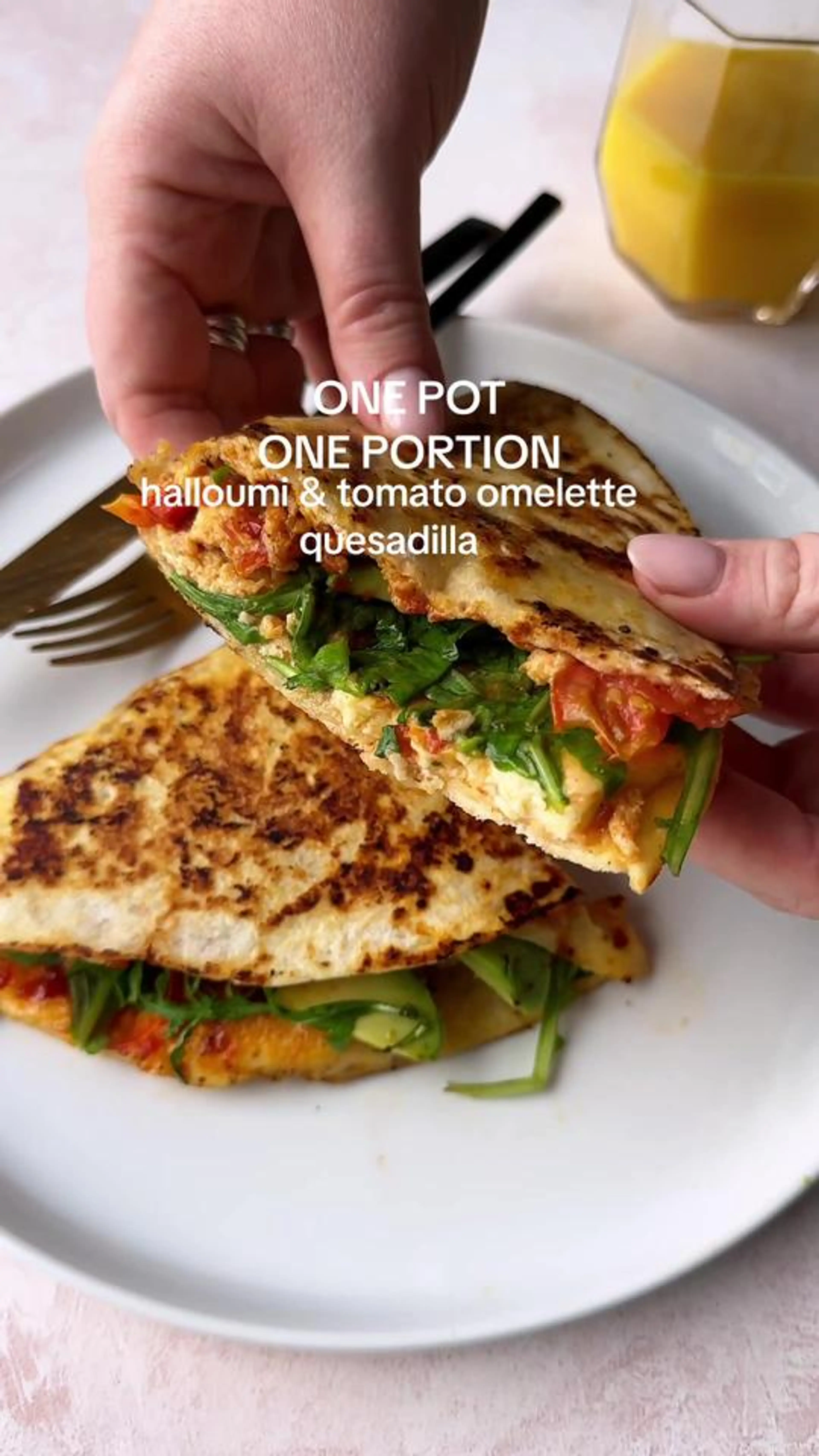 Halloumi & Tomato Omelette Quesadilla