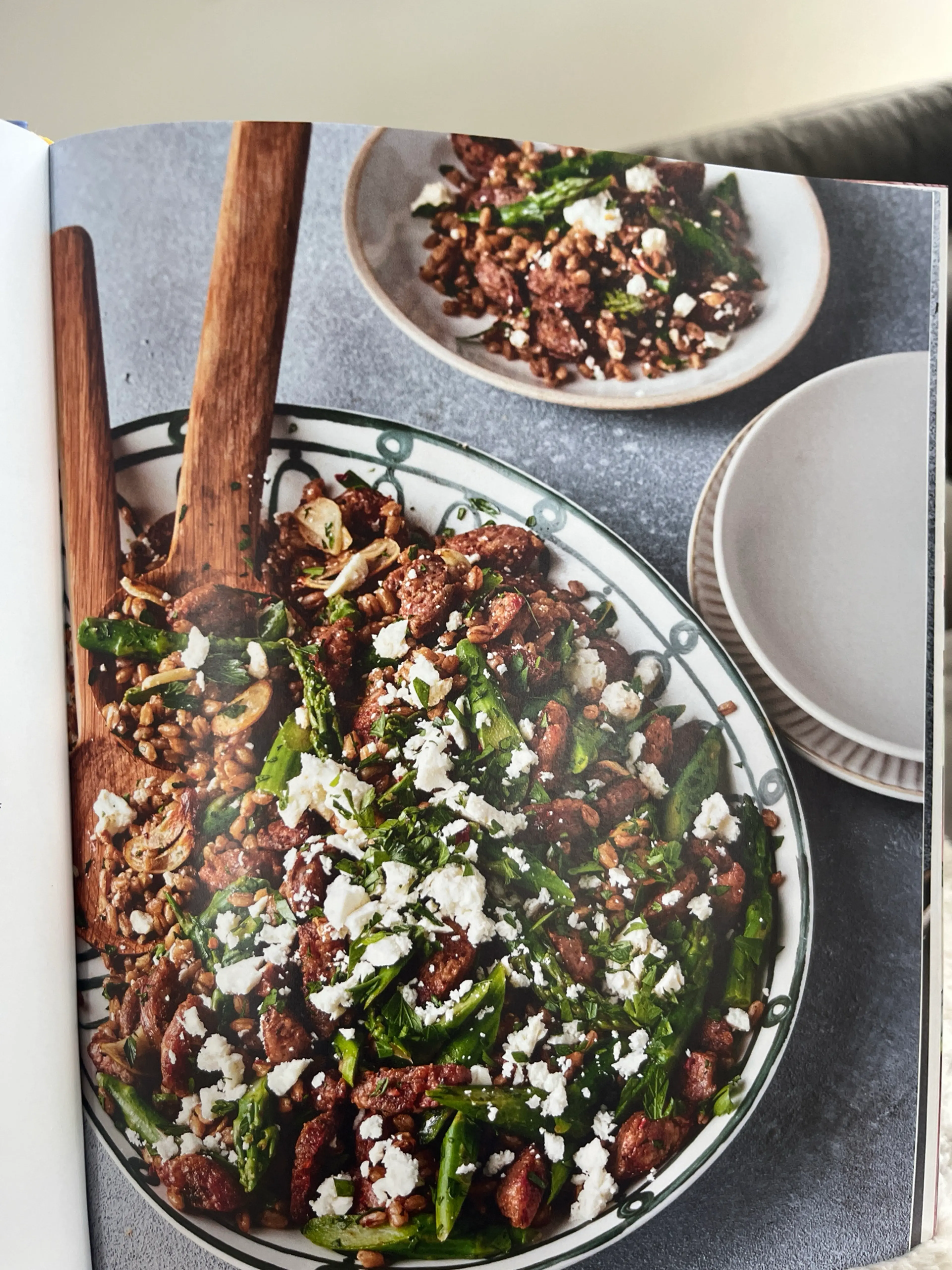 GARLICKY GRAINS with Asparagus & Sausage