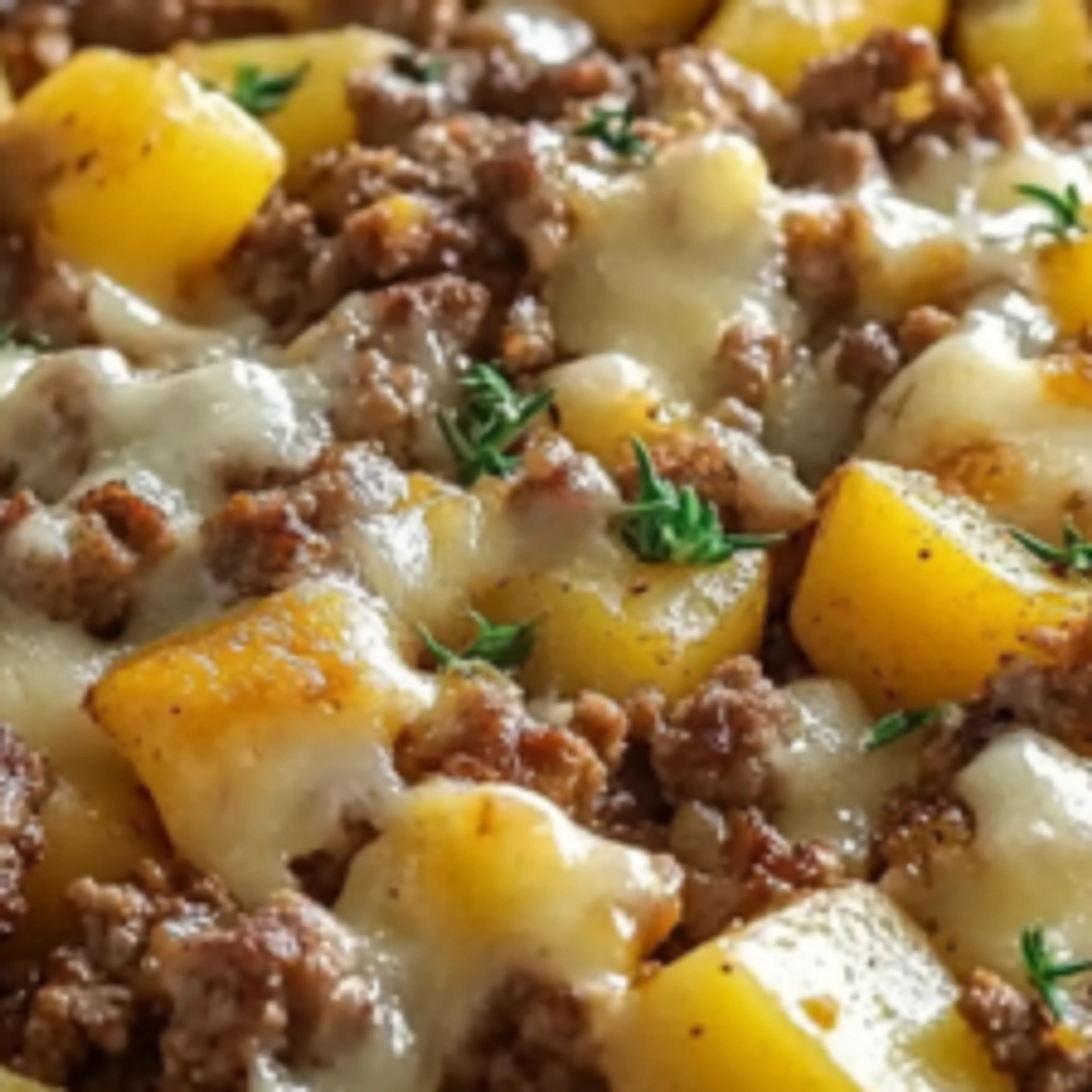 One-Pan Cheesy Meat & Potato Skillet
