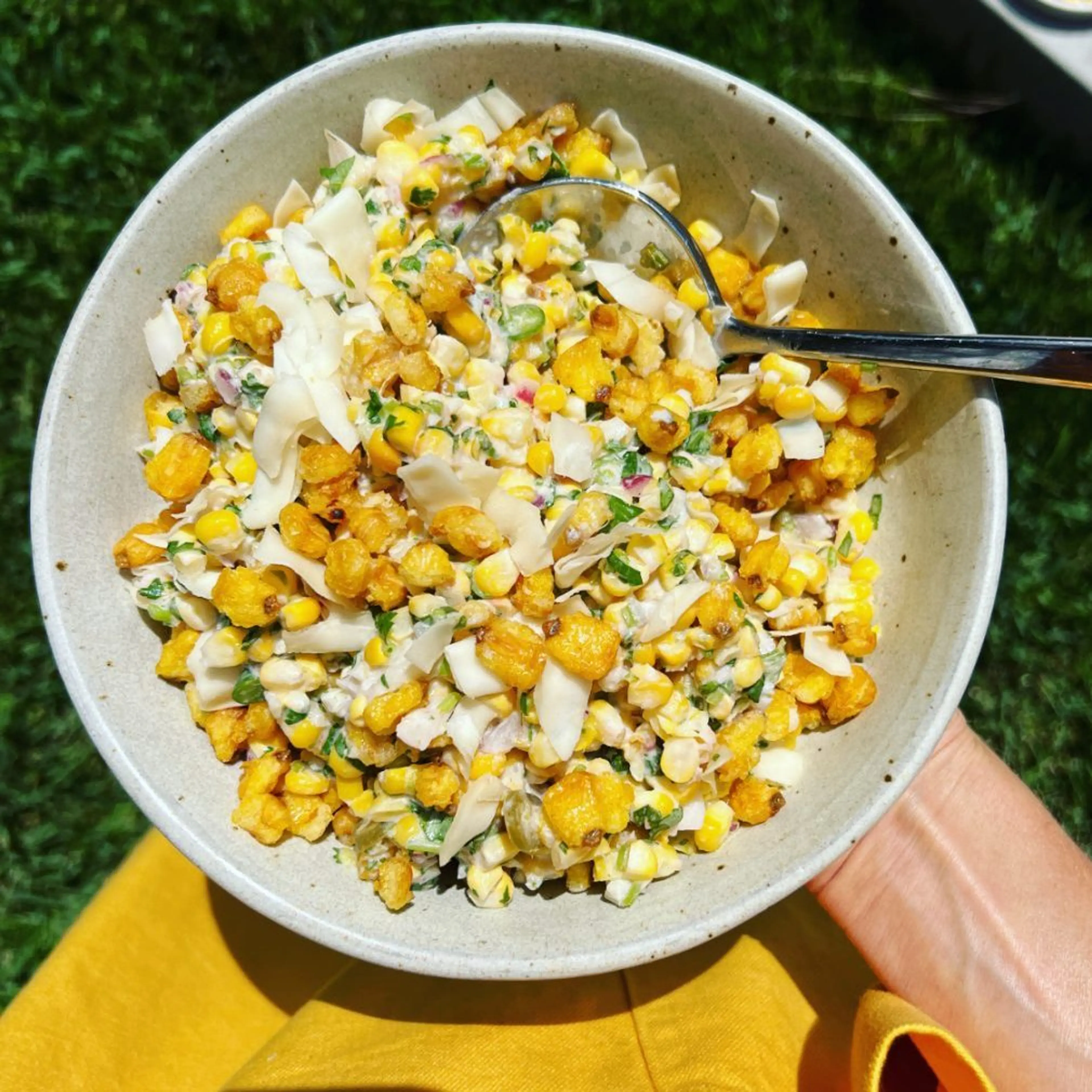 Loaded Coconut Corn Salad with Corn Nuts