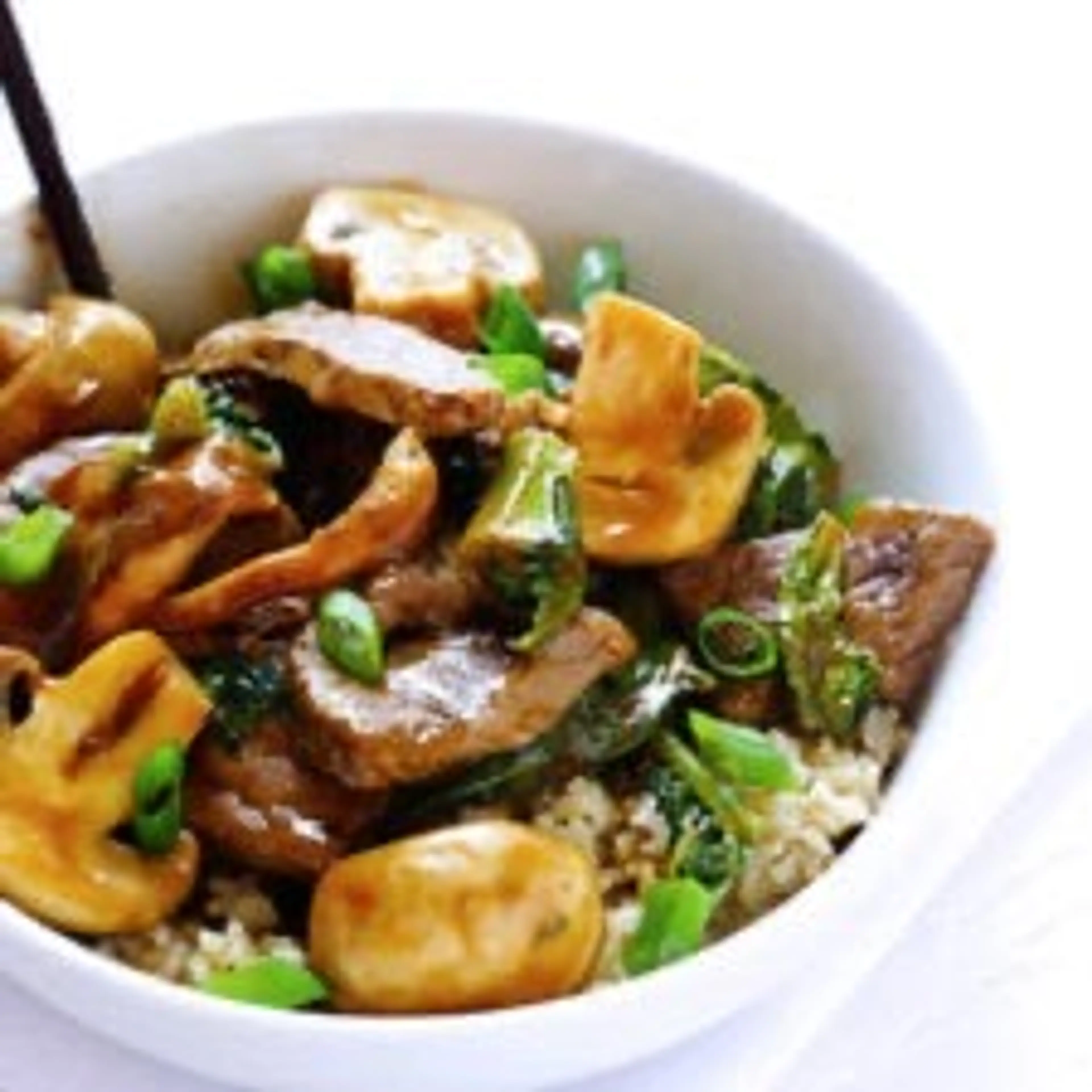 Ginger Beef, Mushroom & Kale Stir-Fry