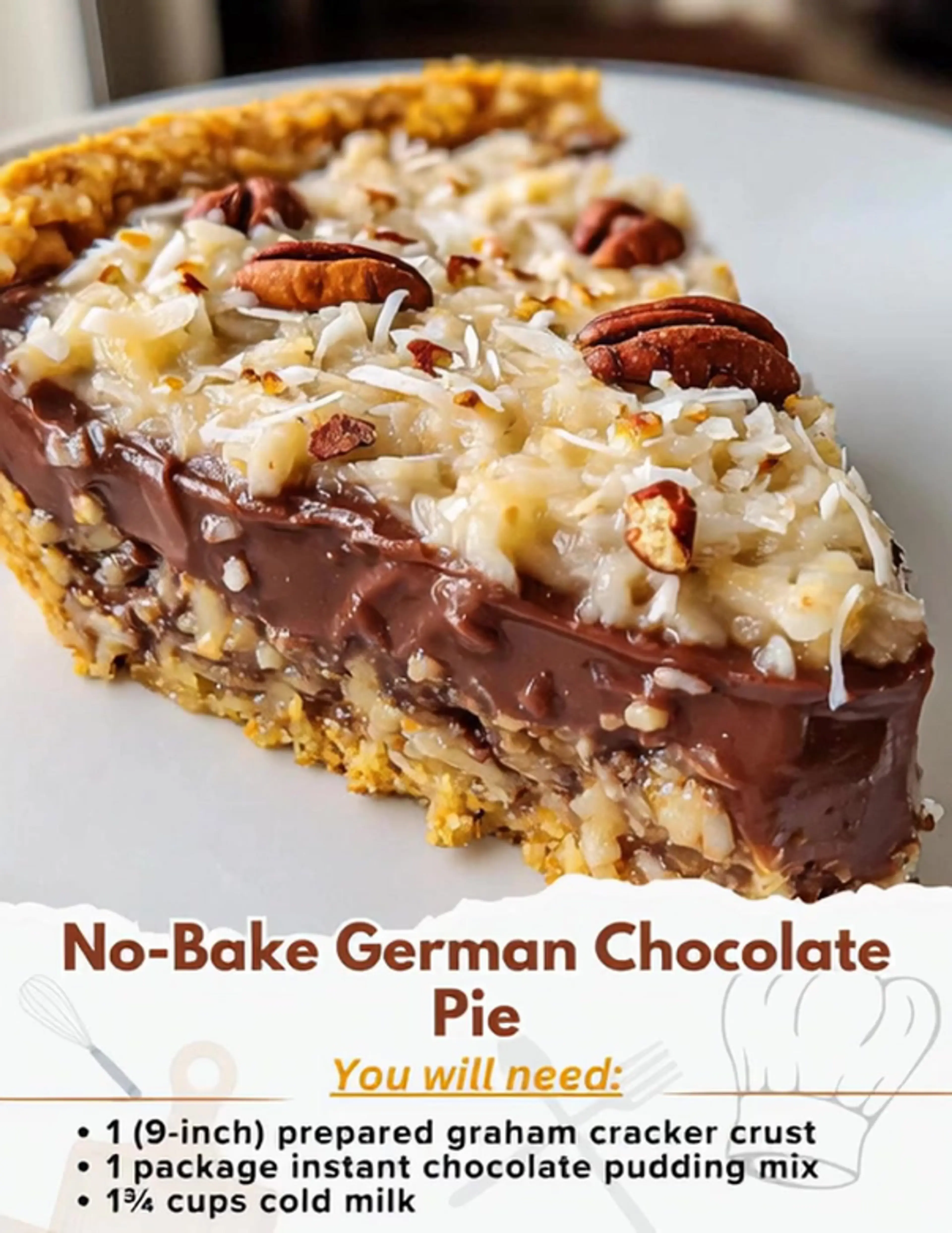No-bake German Chocolate Pie
