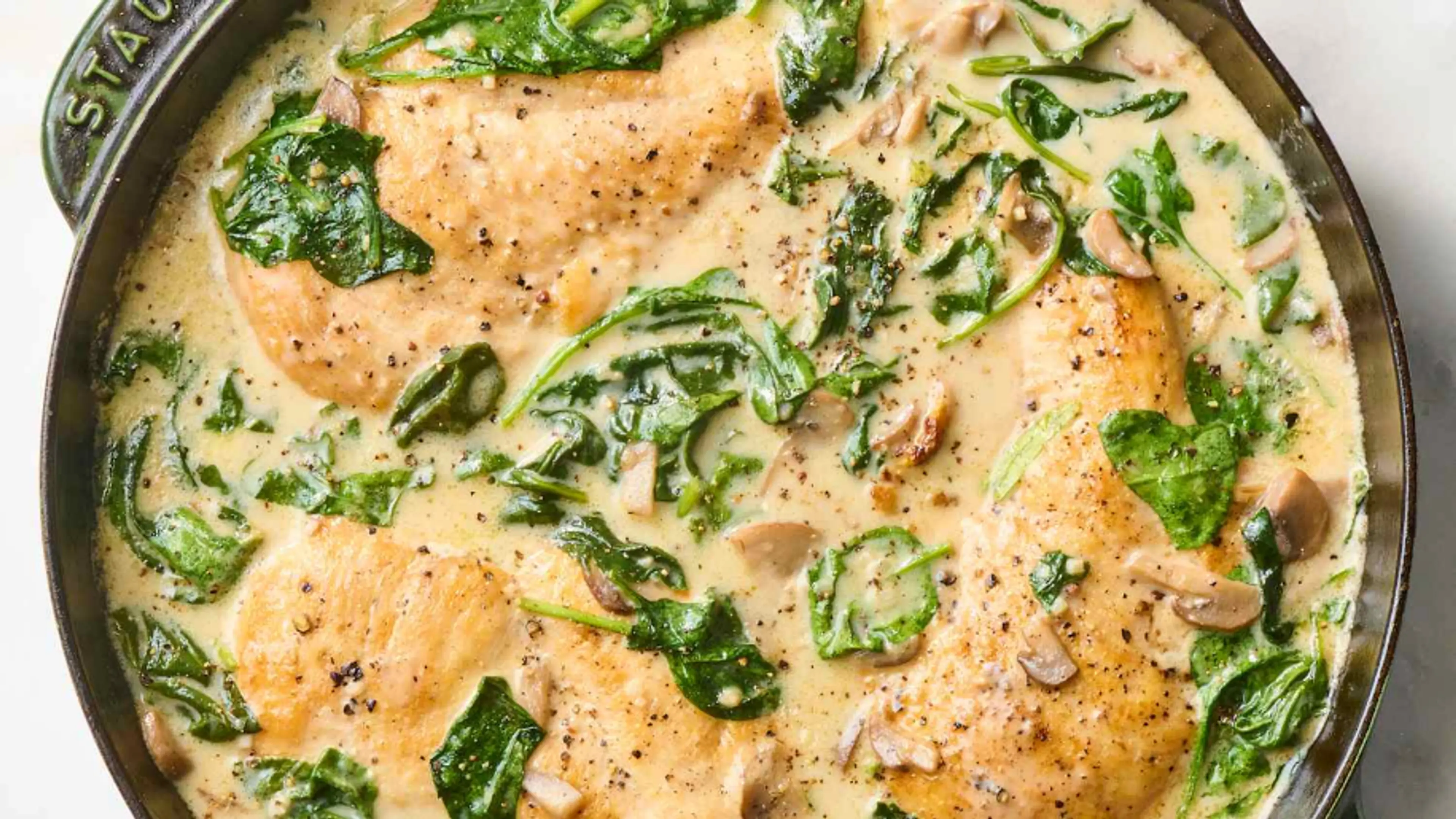 Chicken with Spinach and Mushrooms