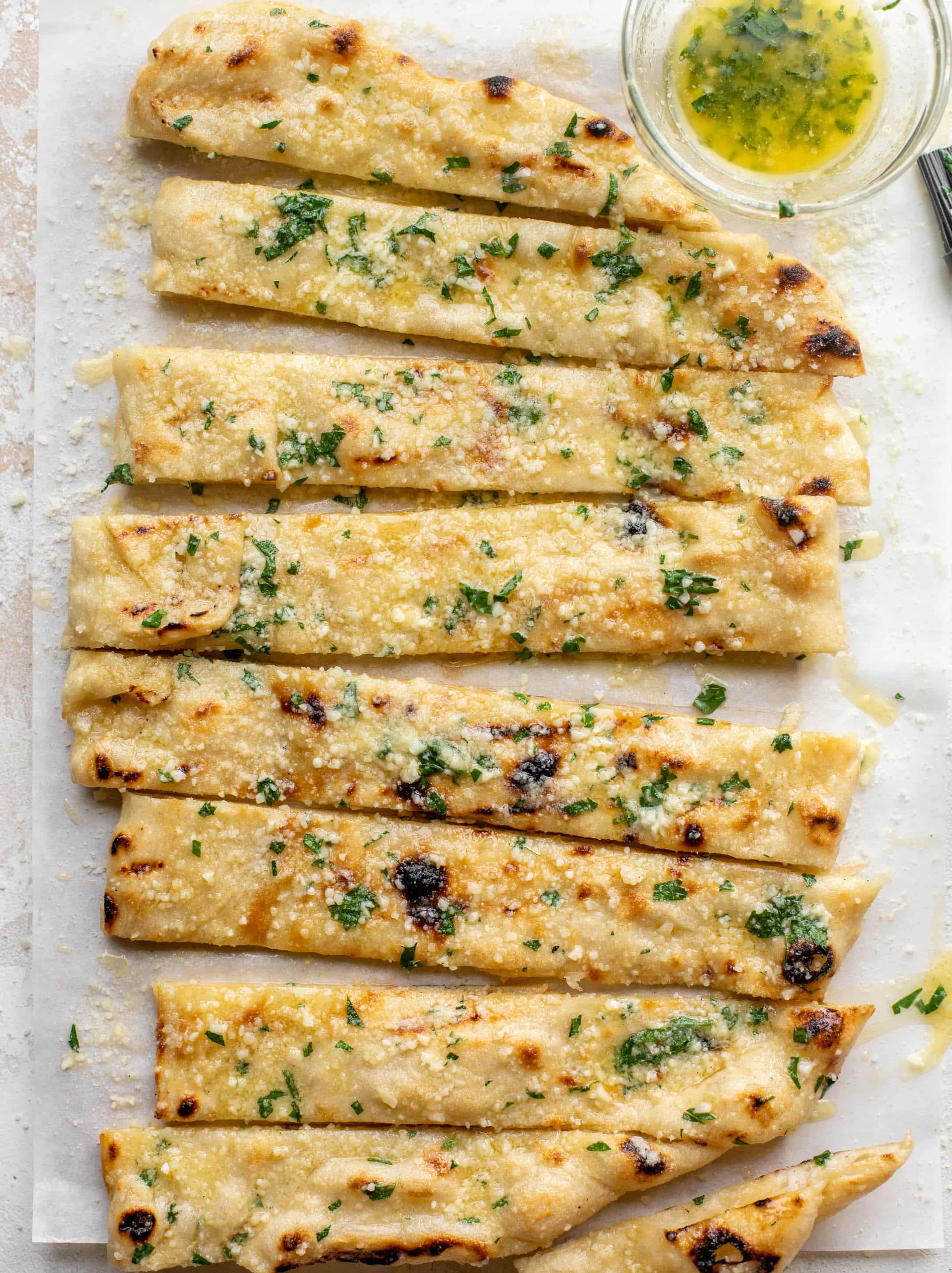 Garlic Butter Grilled Breadsticks