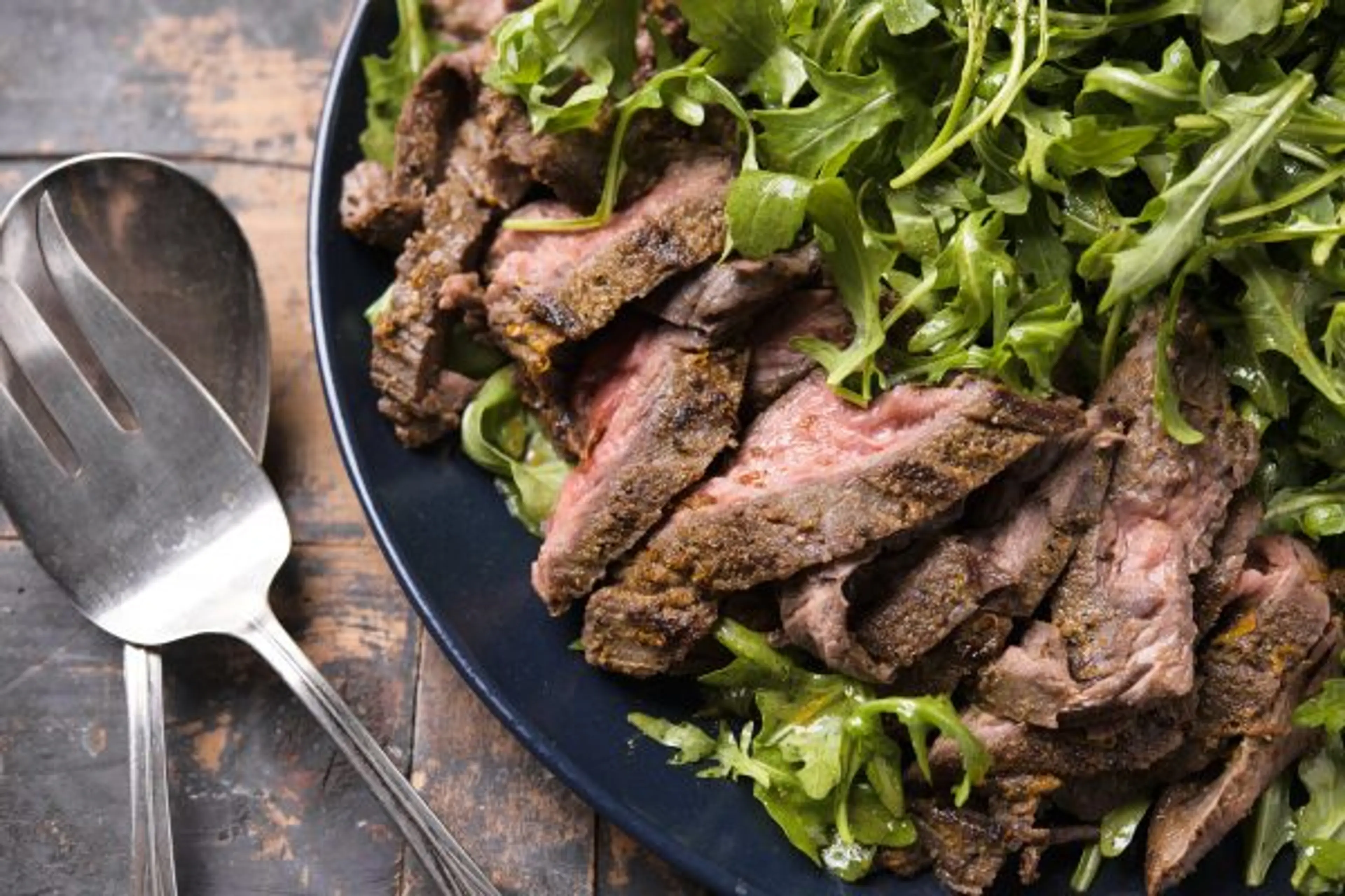 Coriander-Orange Skirt Steak with Arugula