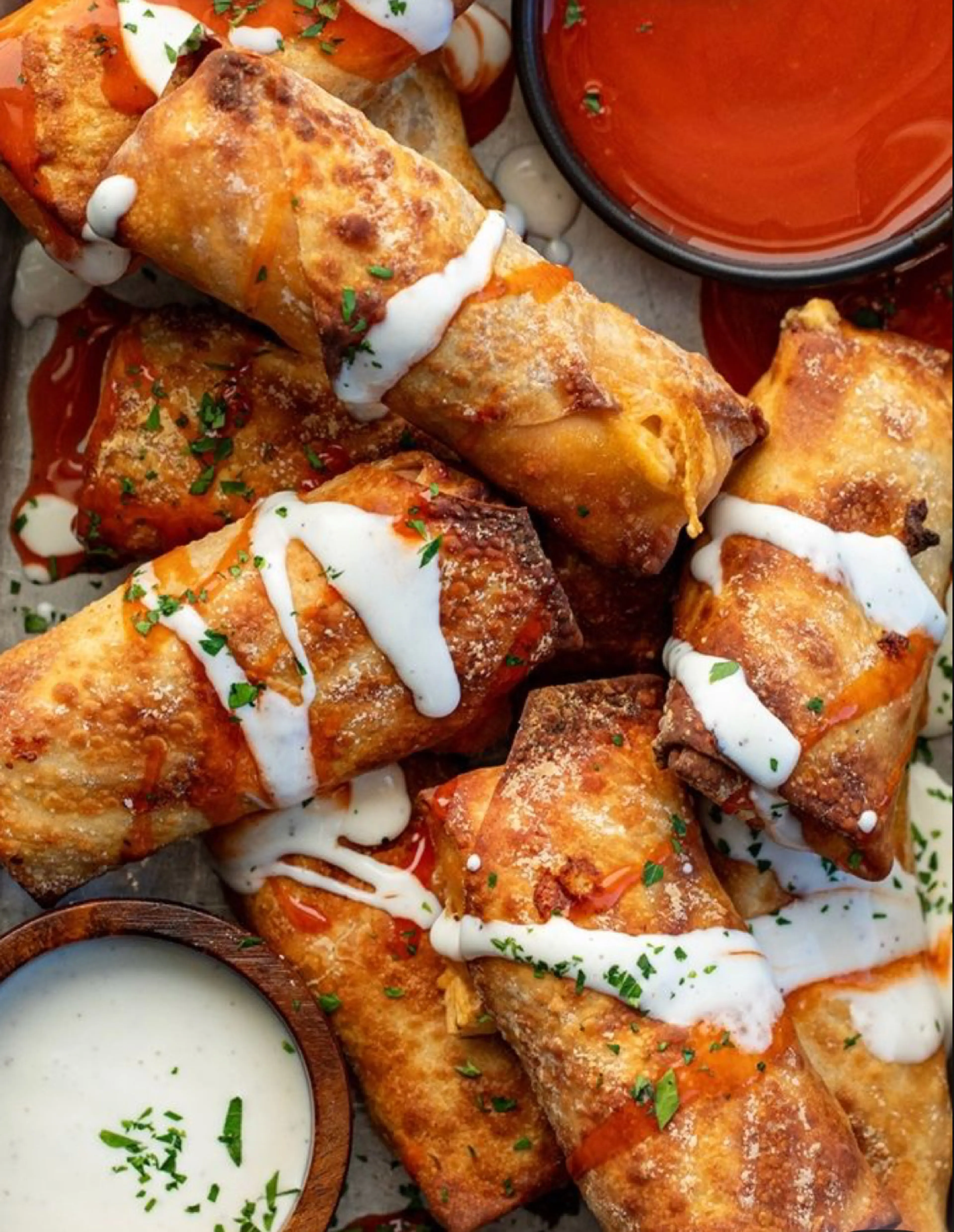 Buffalo Chicken Egg Rolls