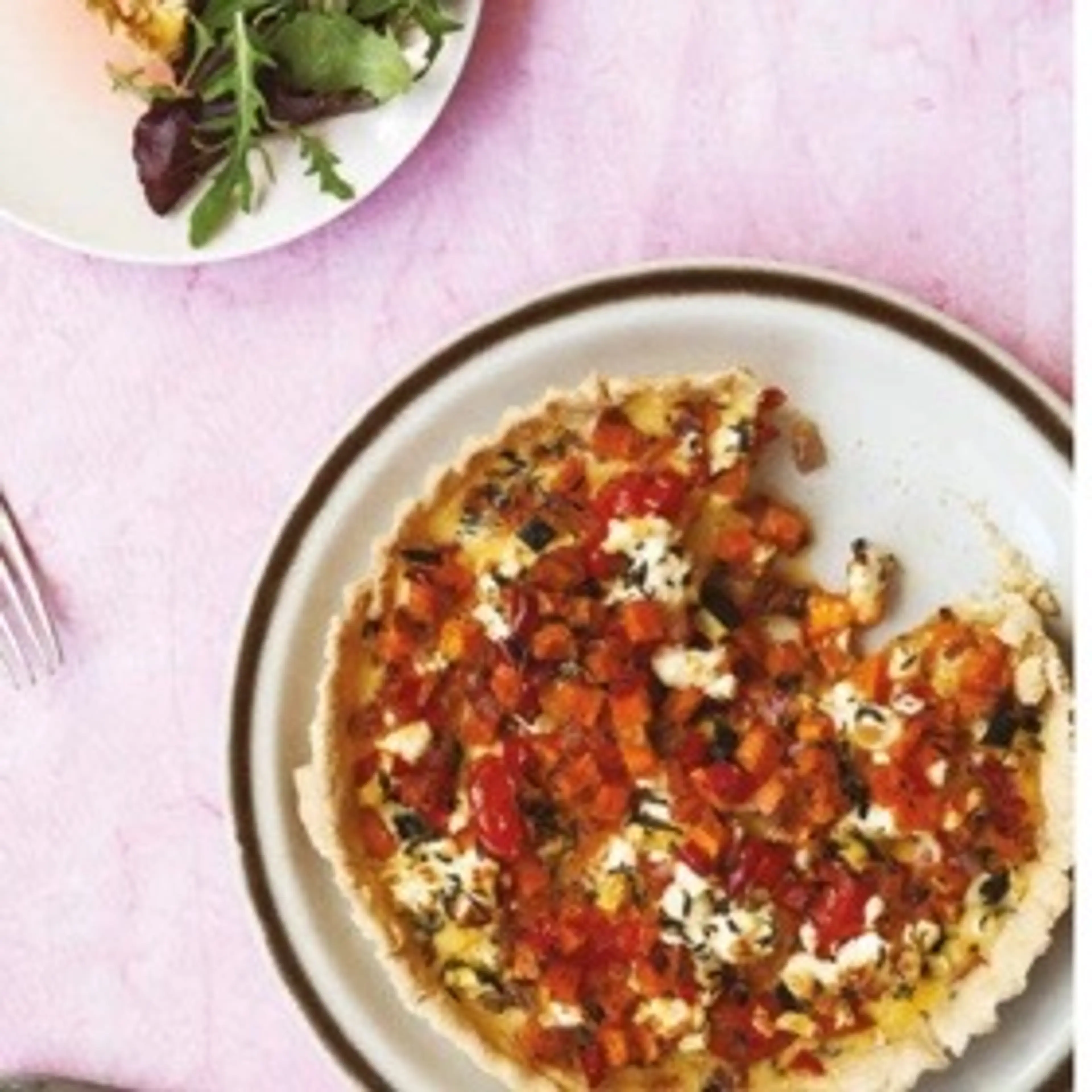 Roasted vegetable and Feta quiche