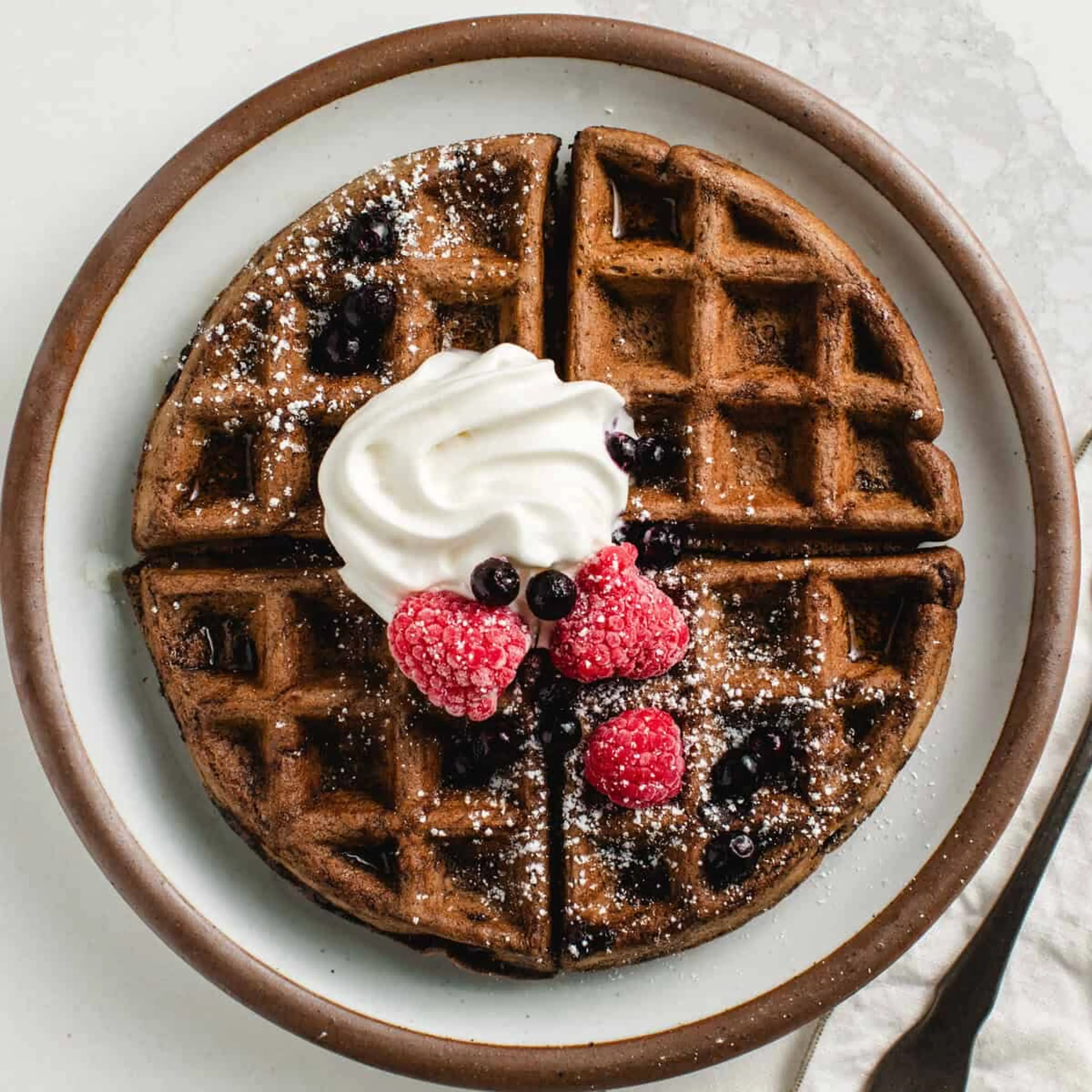 Chocolate Sourdough Waffles