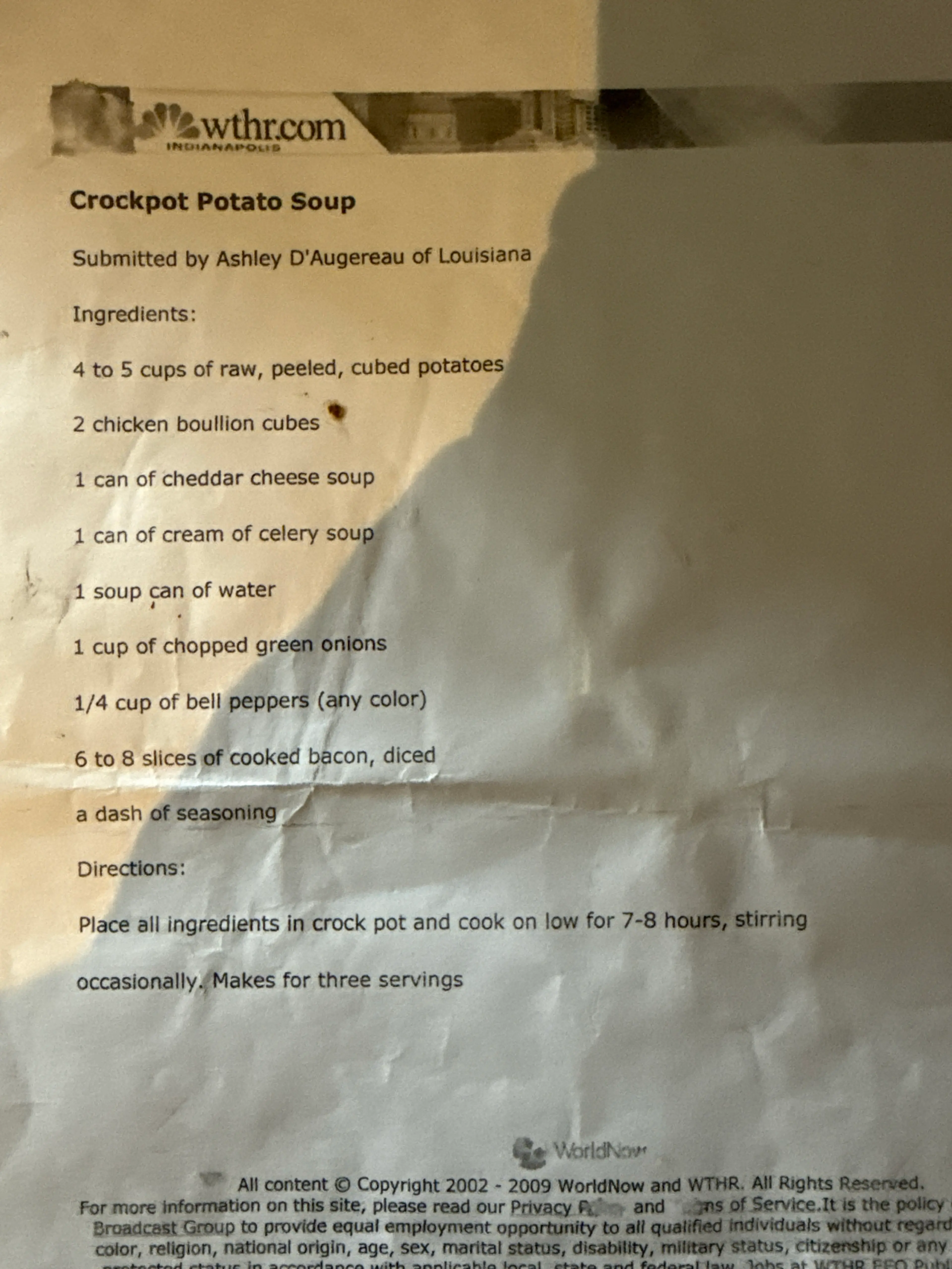 Crockpot Potato Soup