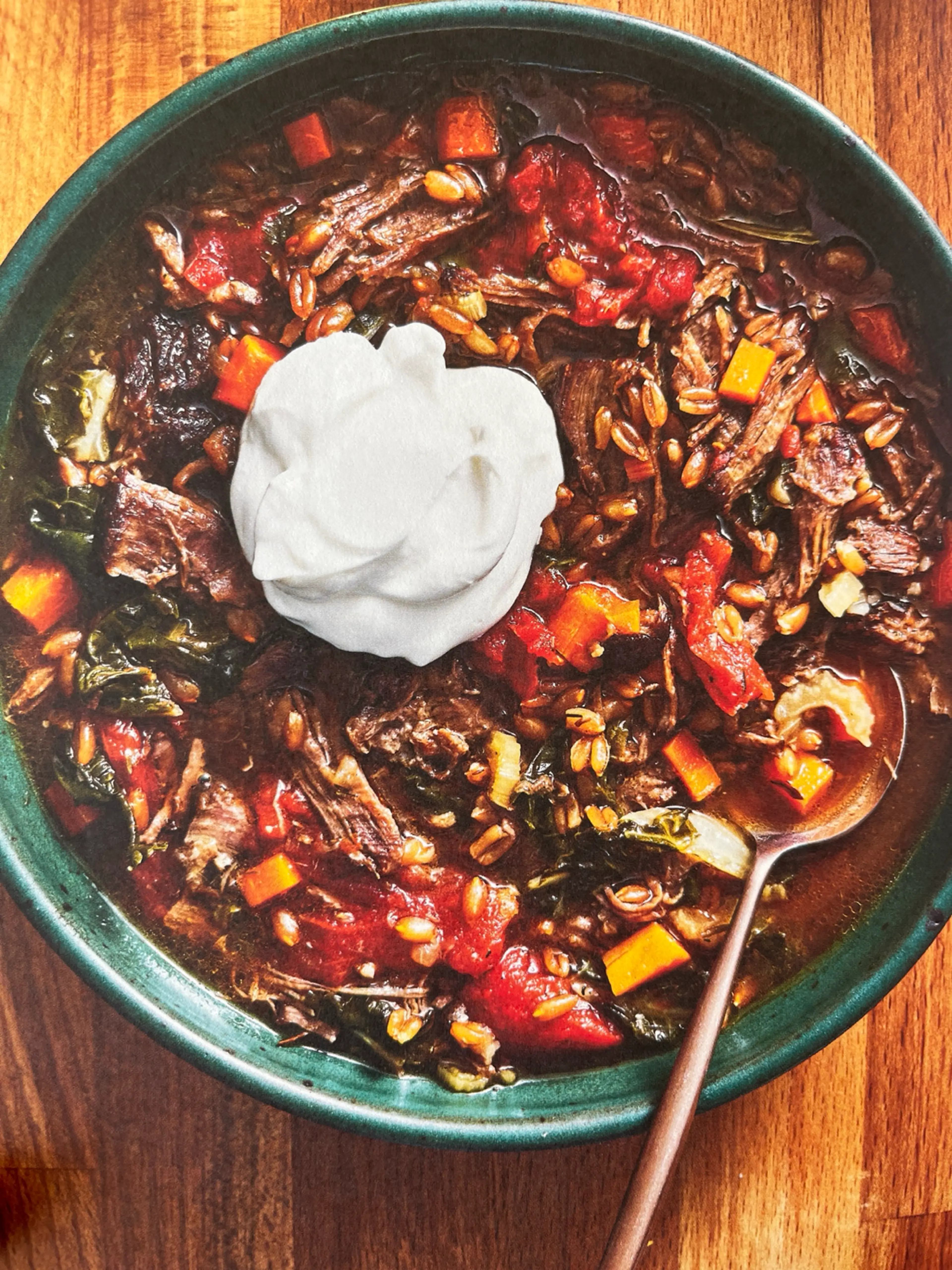 Beef and Swiss Chard Soup with Spelt