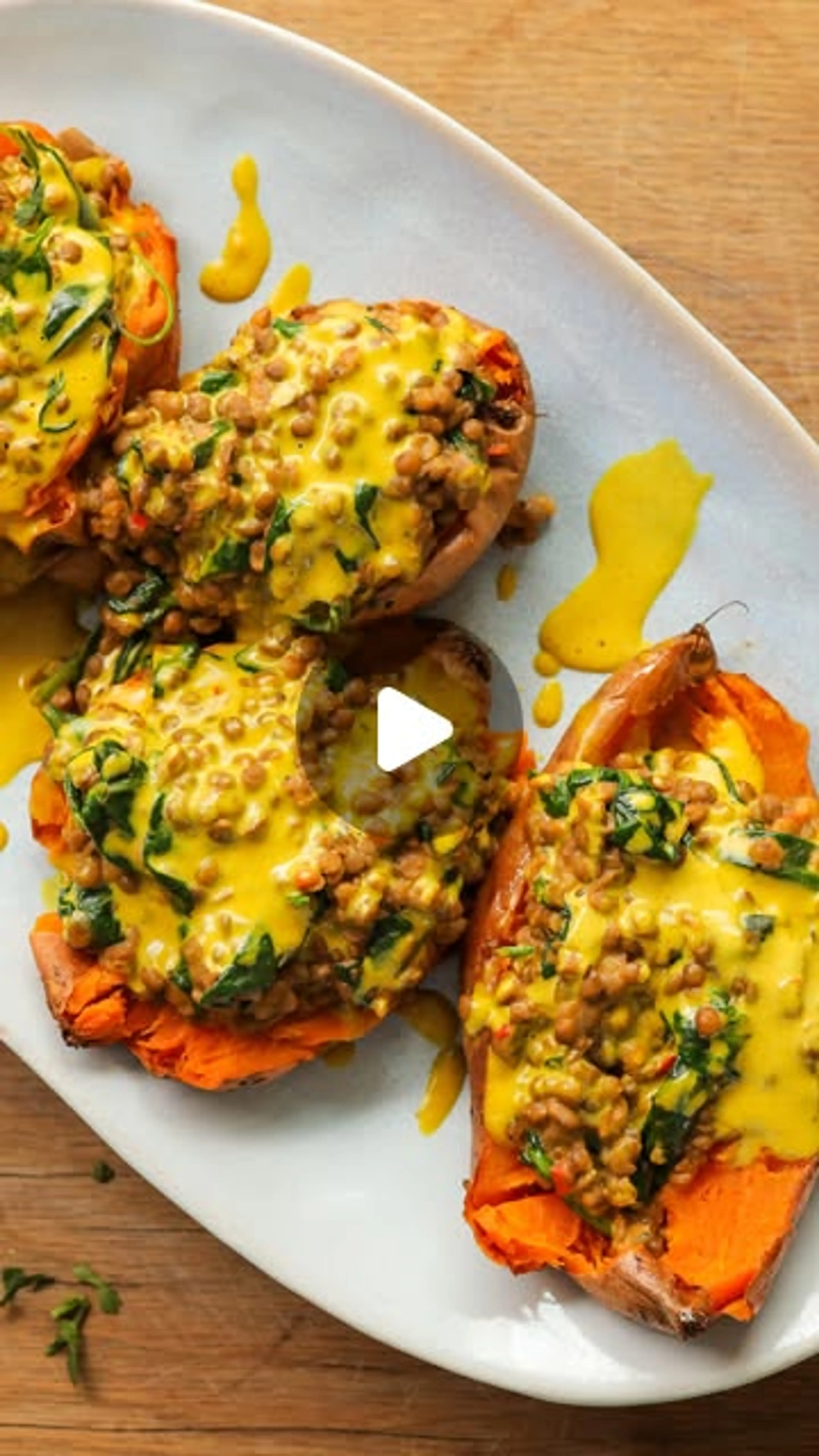 Lentil Masala Stuffed Sweet Potato