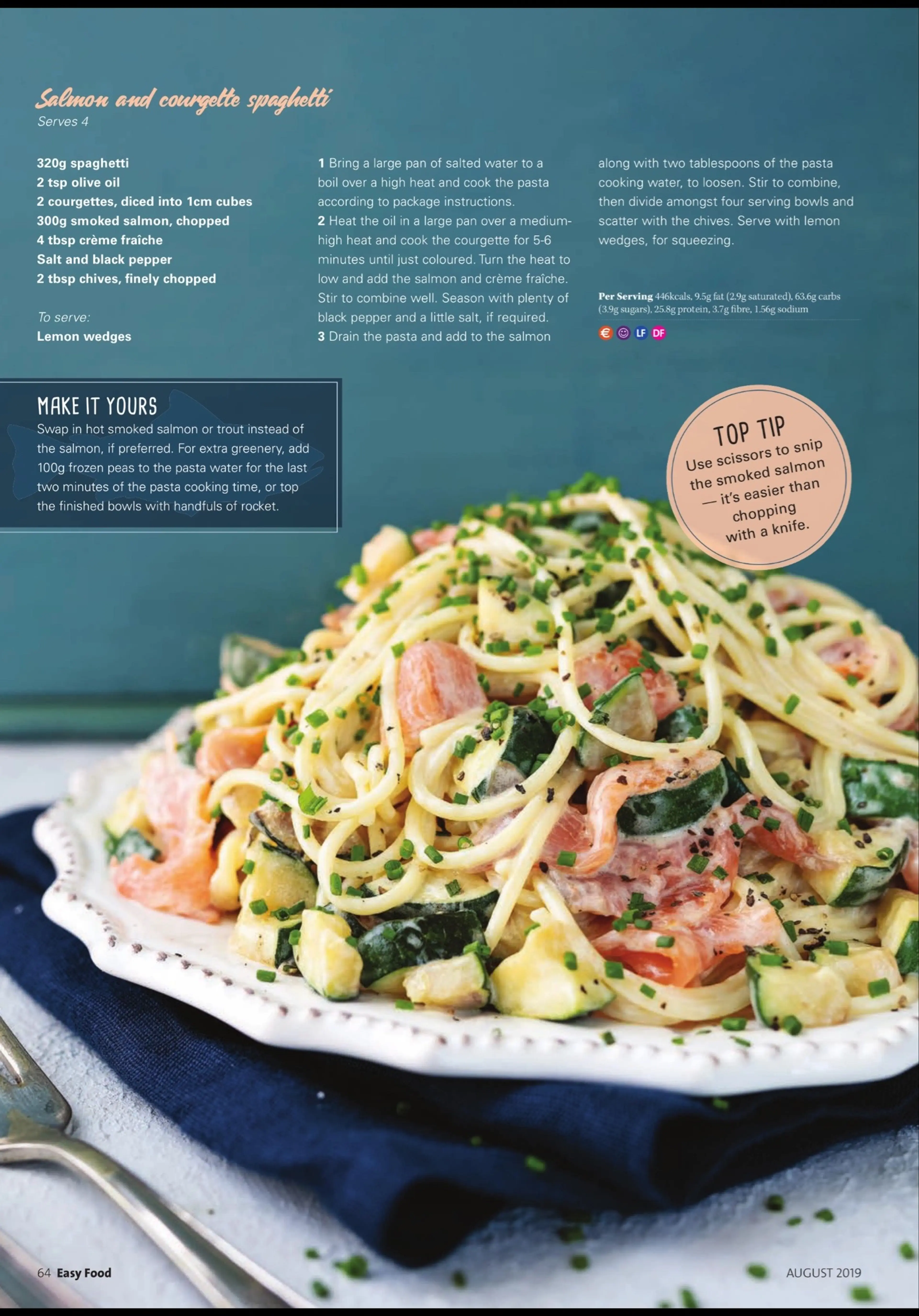 Salmon And Courgette Spaghetti
