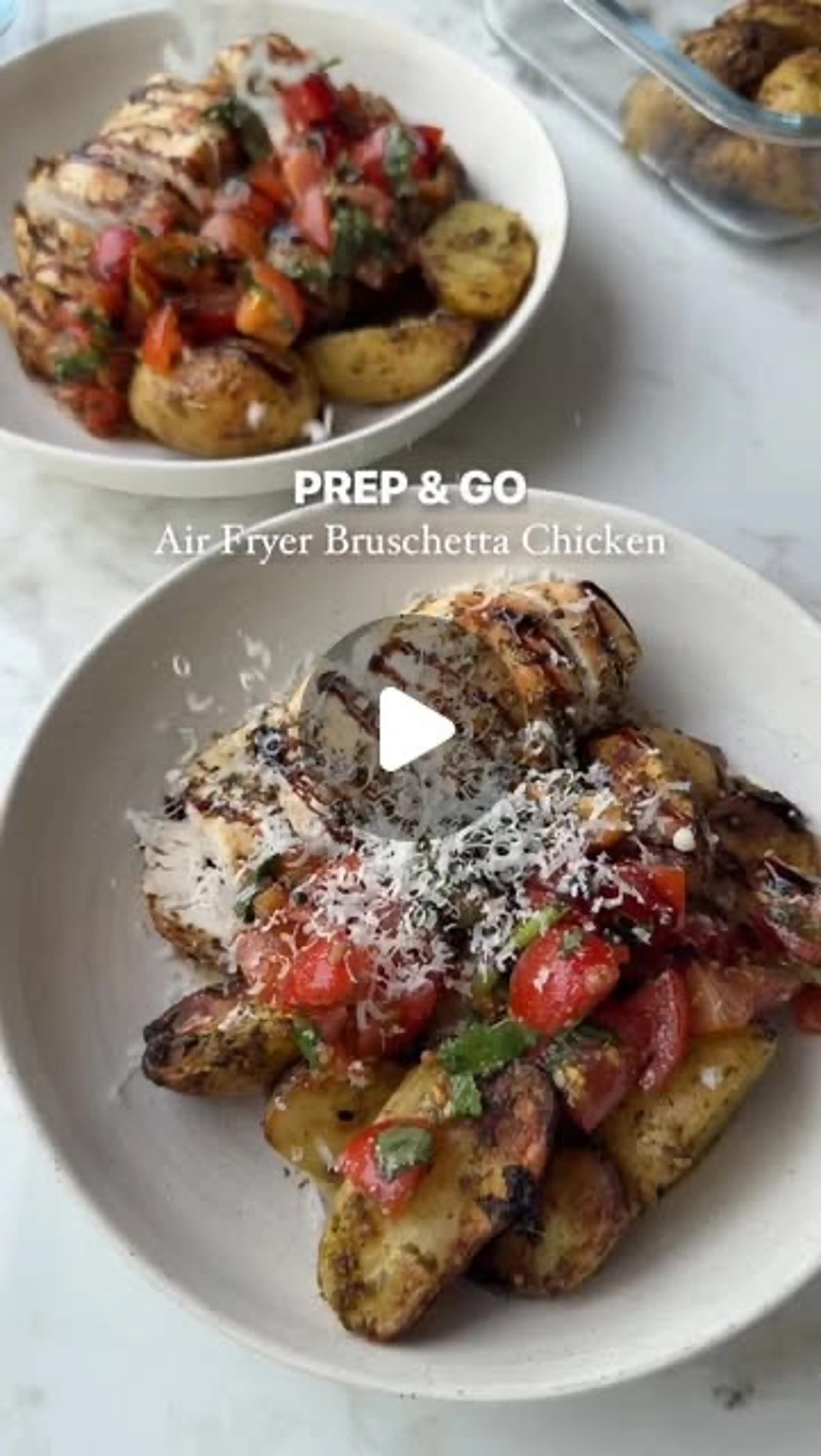 Airfryer Bruschetta Chicken & Pesto Potatoes