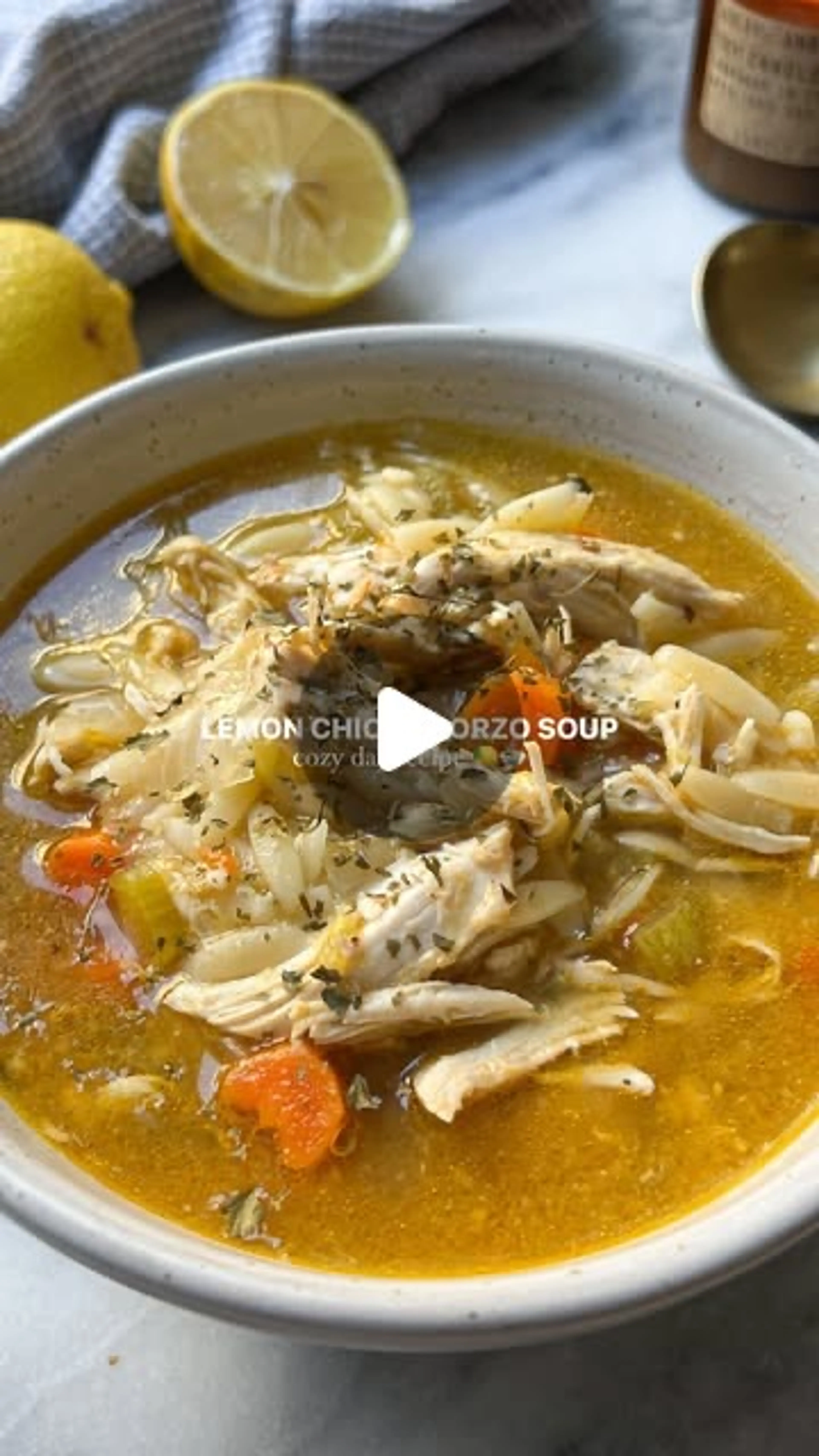 Instantpot Lemon Chicken Orzo Soup
