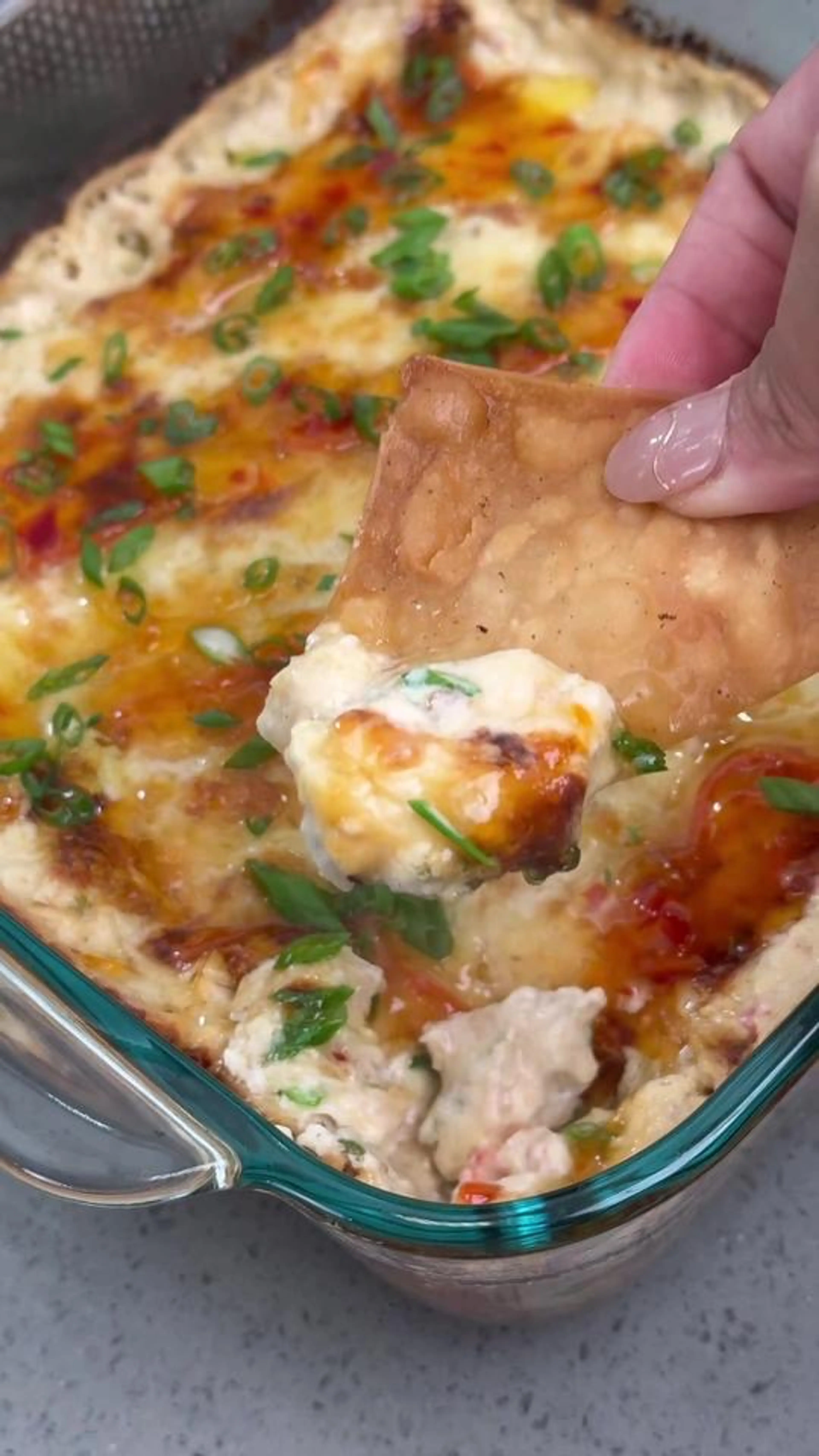 Crab Rangoon Dip with Wonton Chips