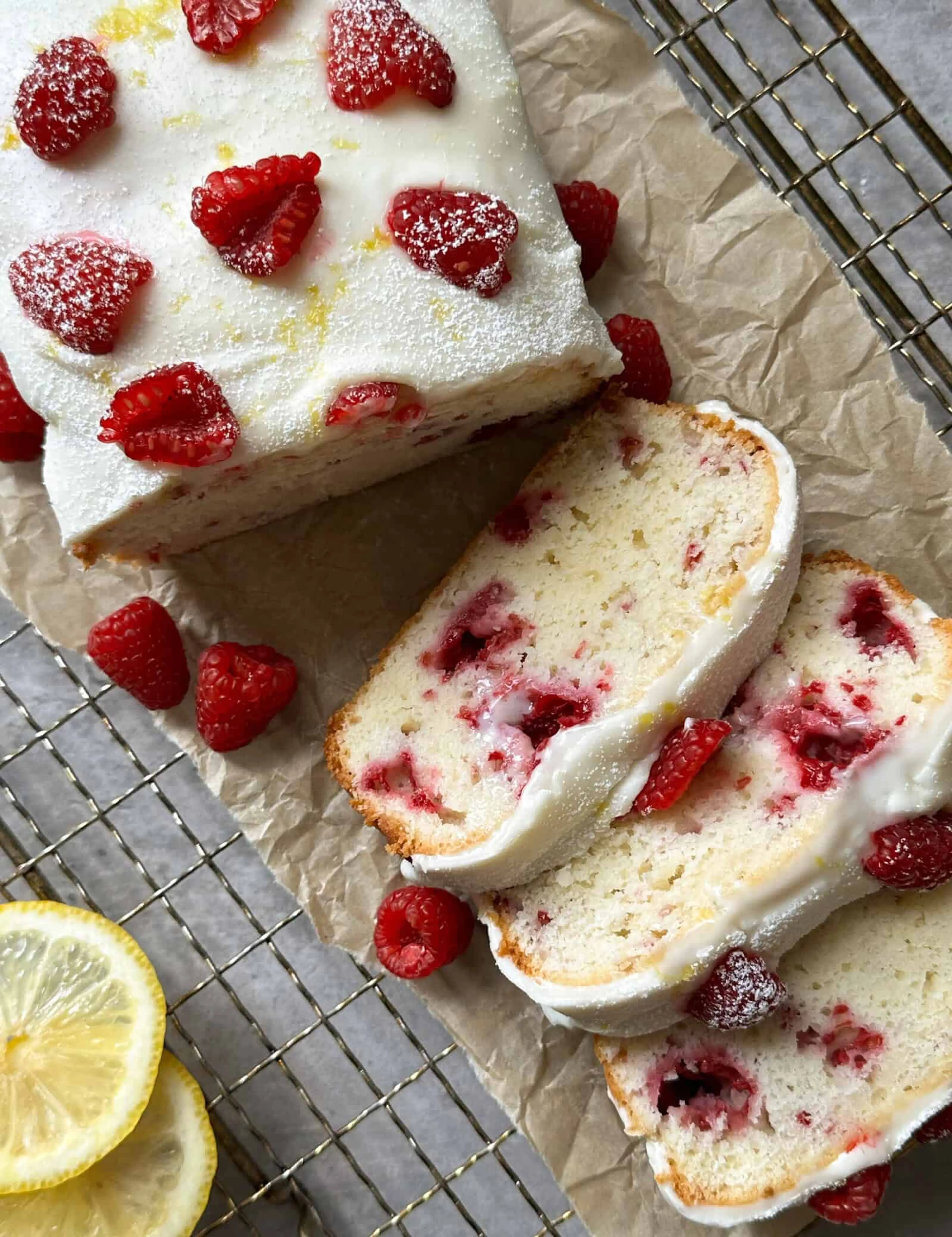 Raspberry Lemon Loaf with Cream Cheese Frosting