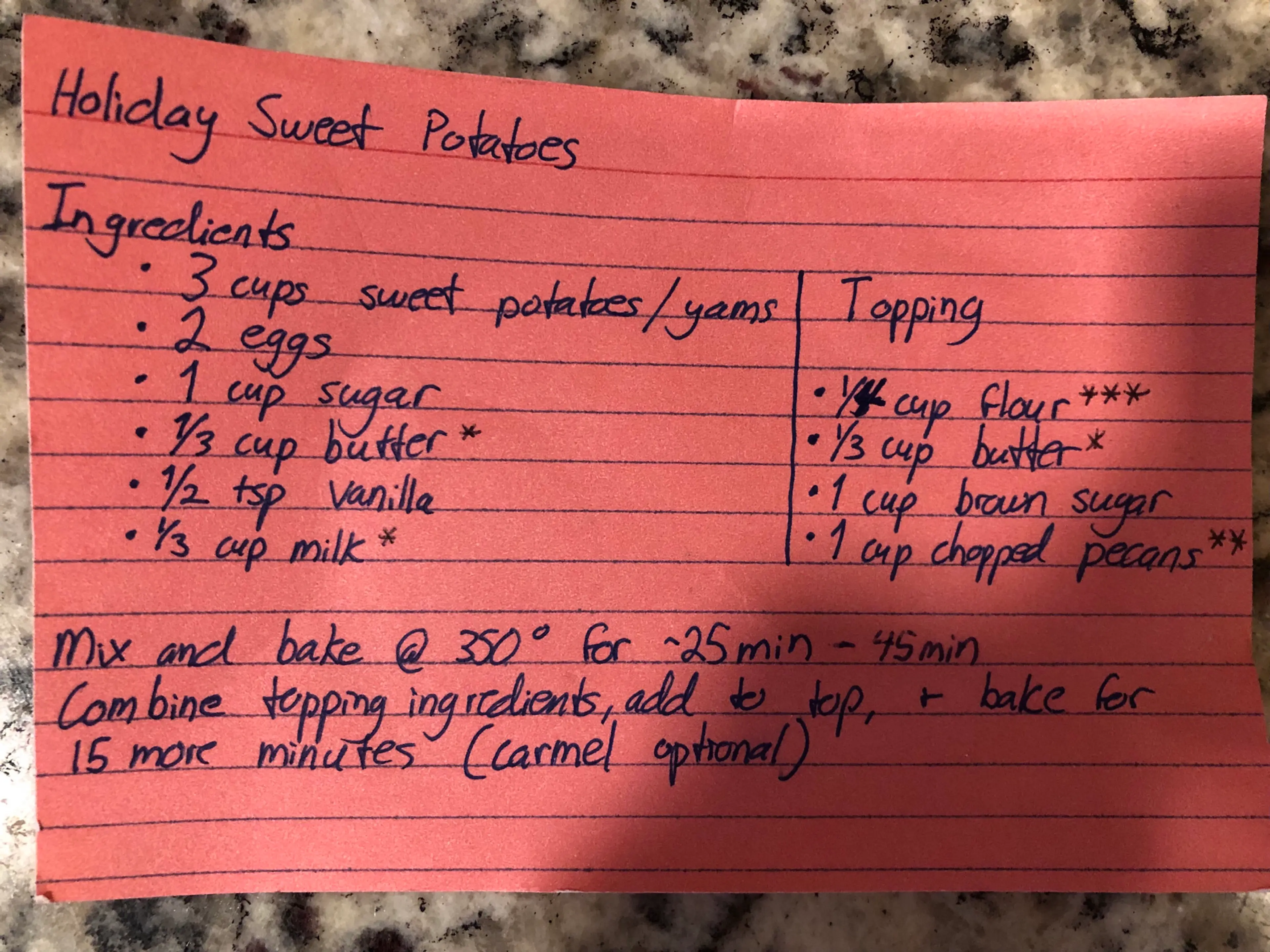 Holiday Sweet Potatoes