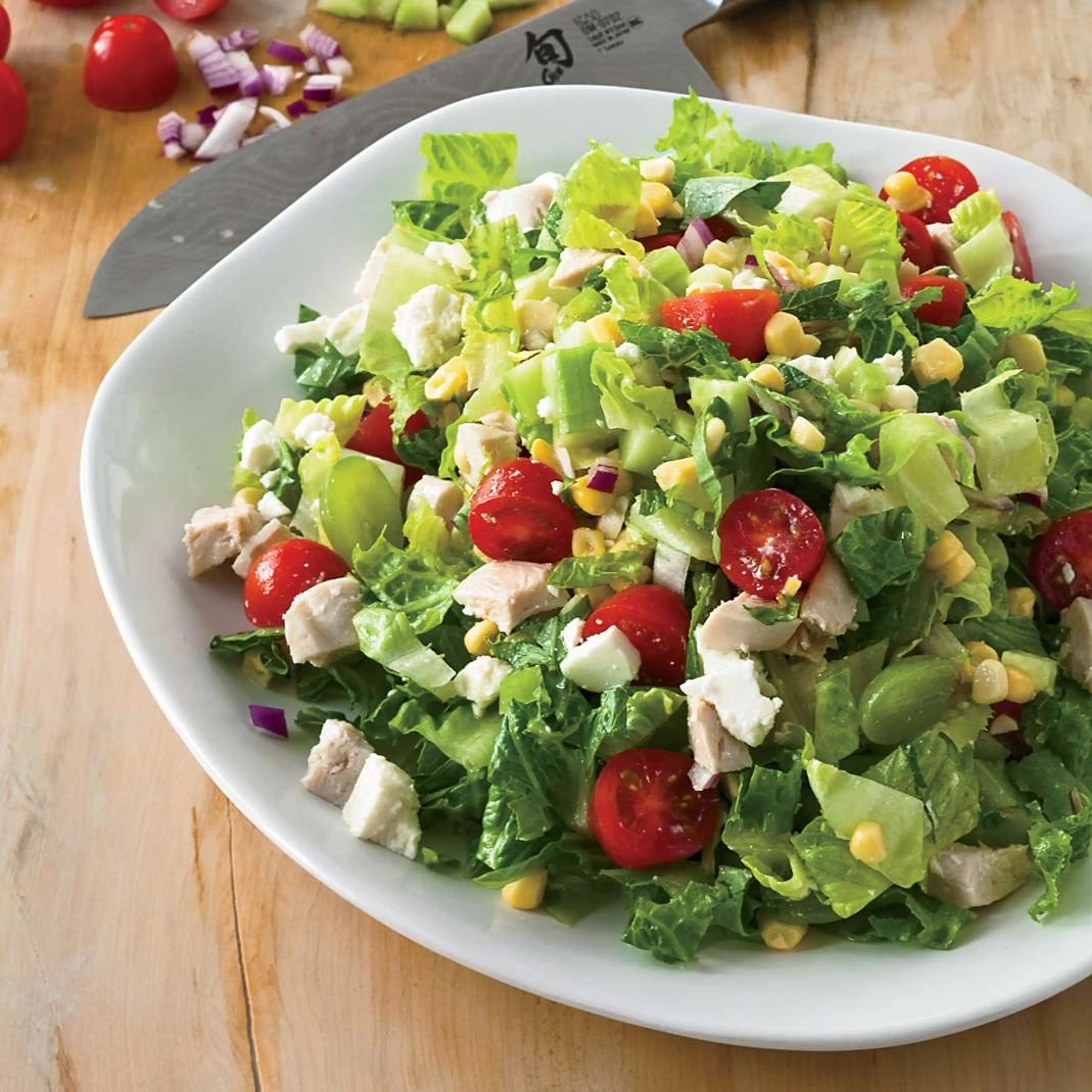 Chopped Salad with Grapes and Mint
