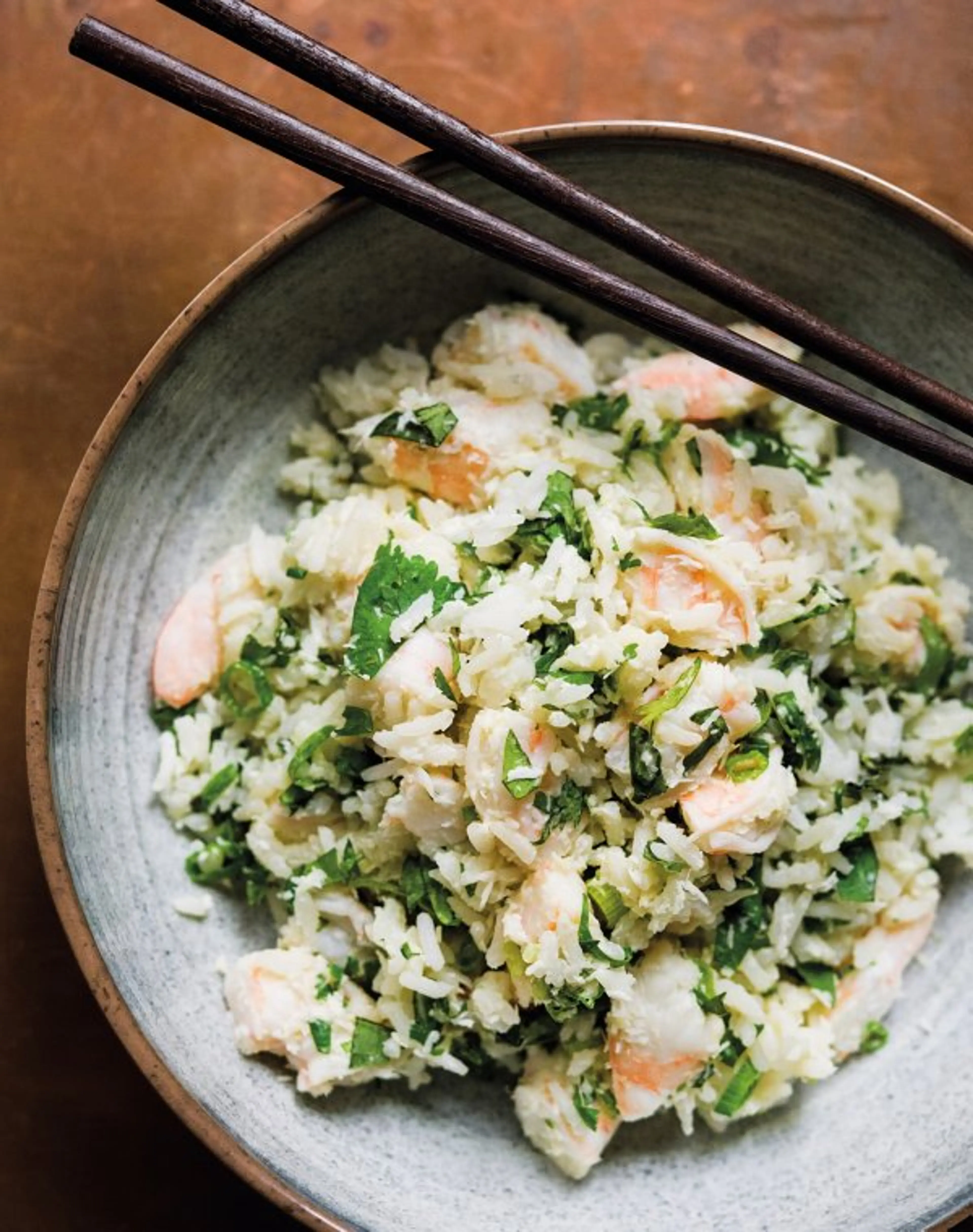Jasmine Rice and Herb Salad with Shrimp