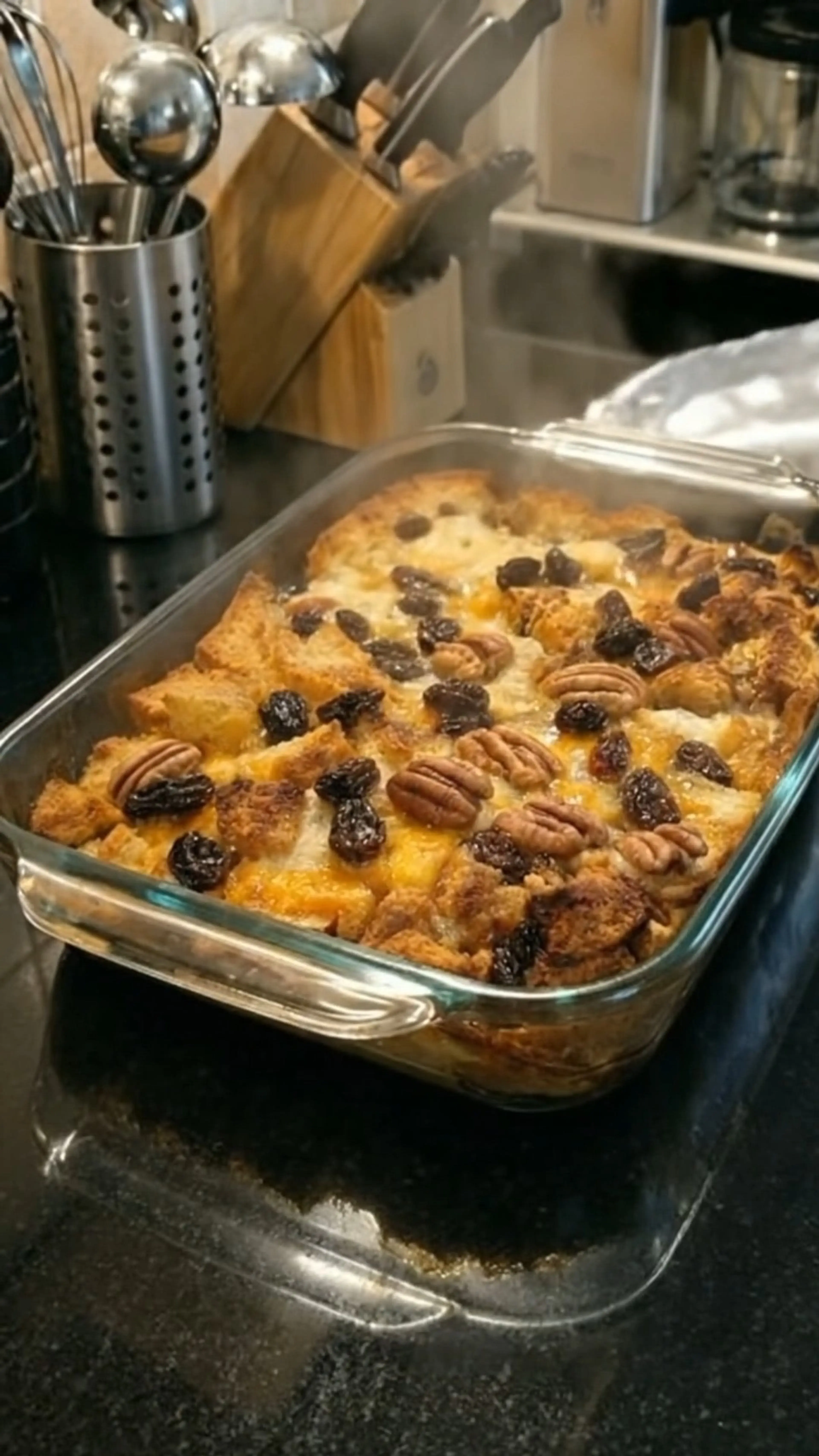 Capirotada with Extra Pecans and Raisins