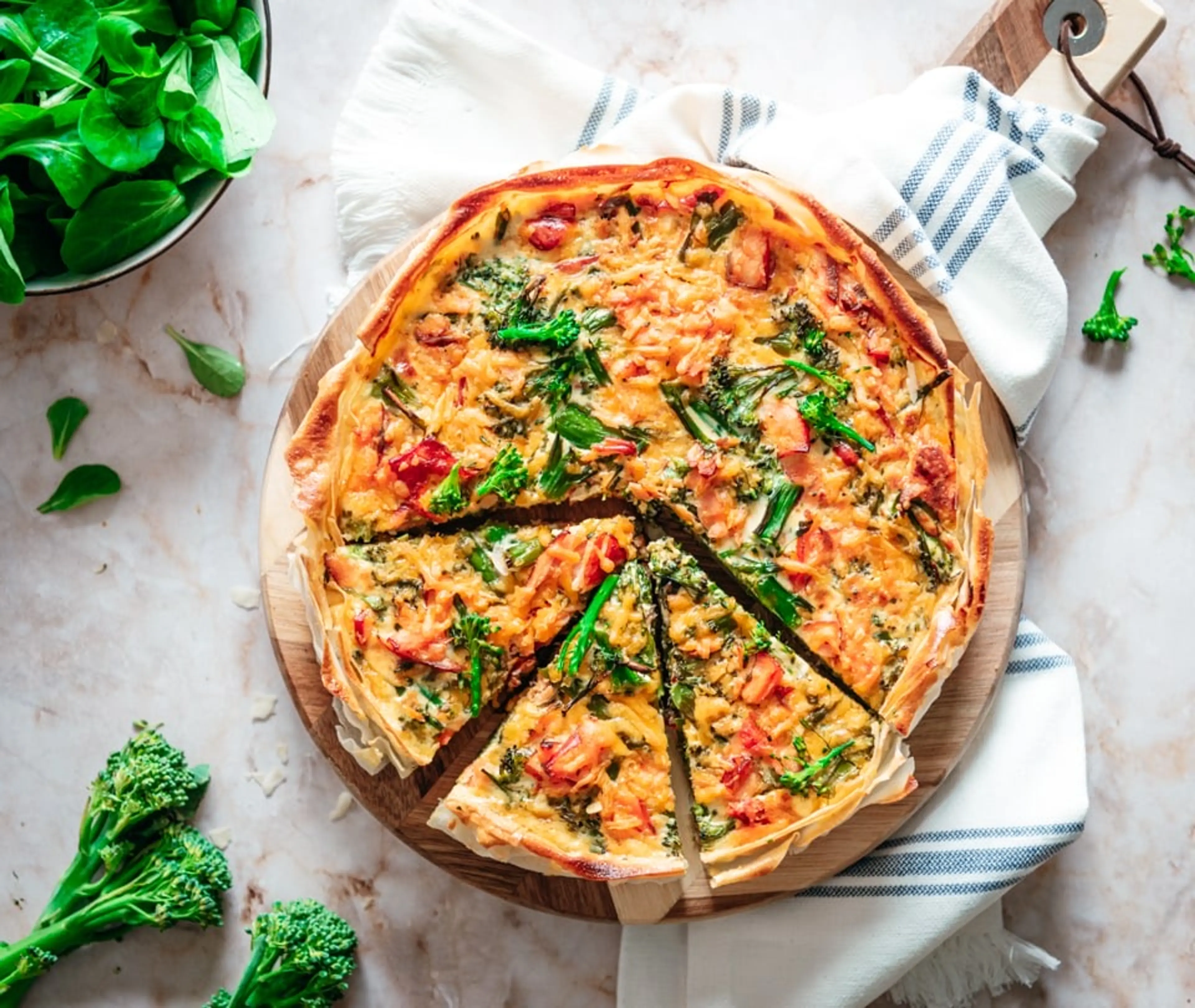 Quiche met zalm en broccoli