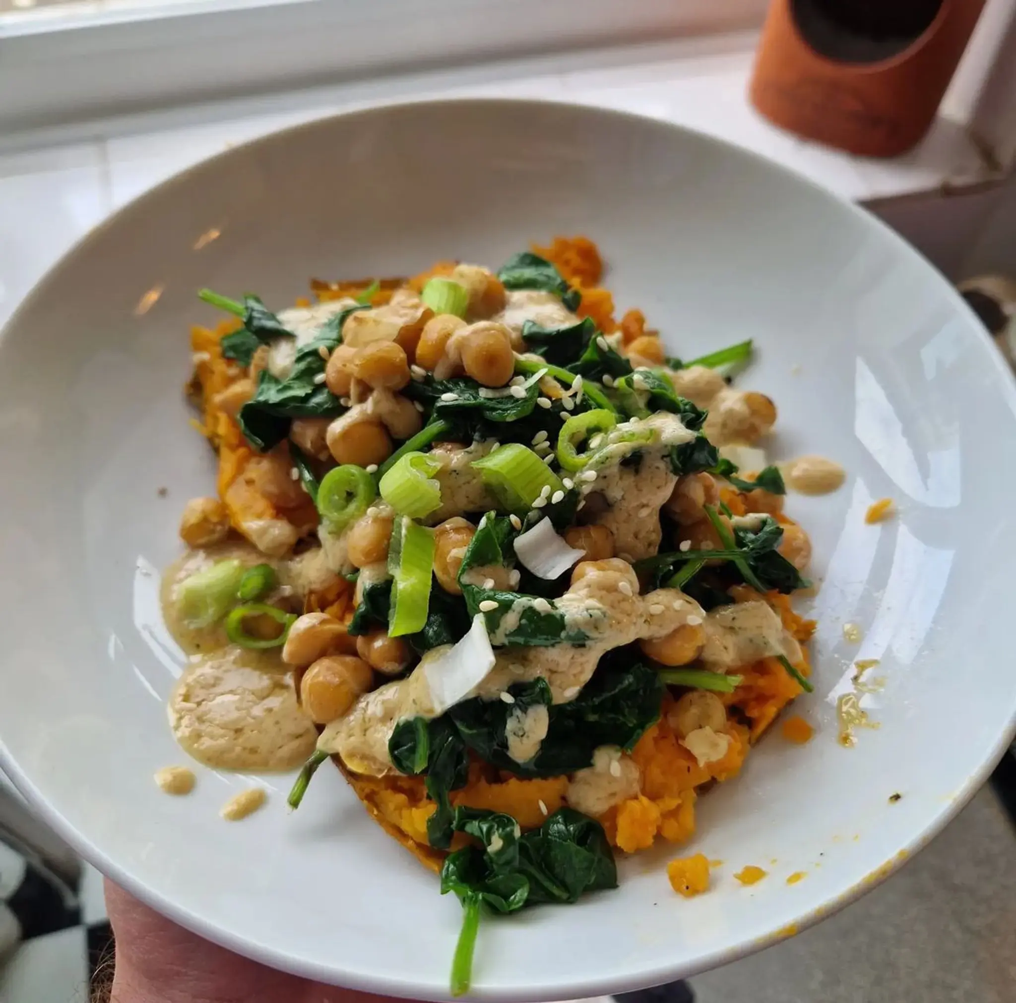 Sweet Potatoes With Tahini Butter Chickpeas