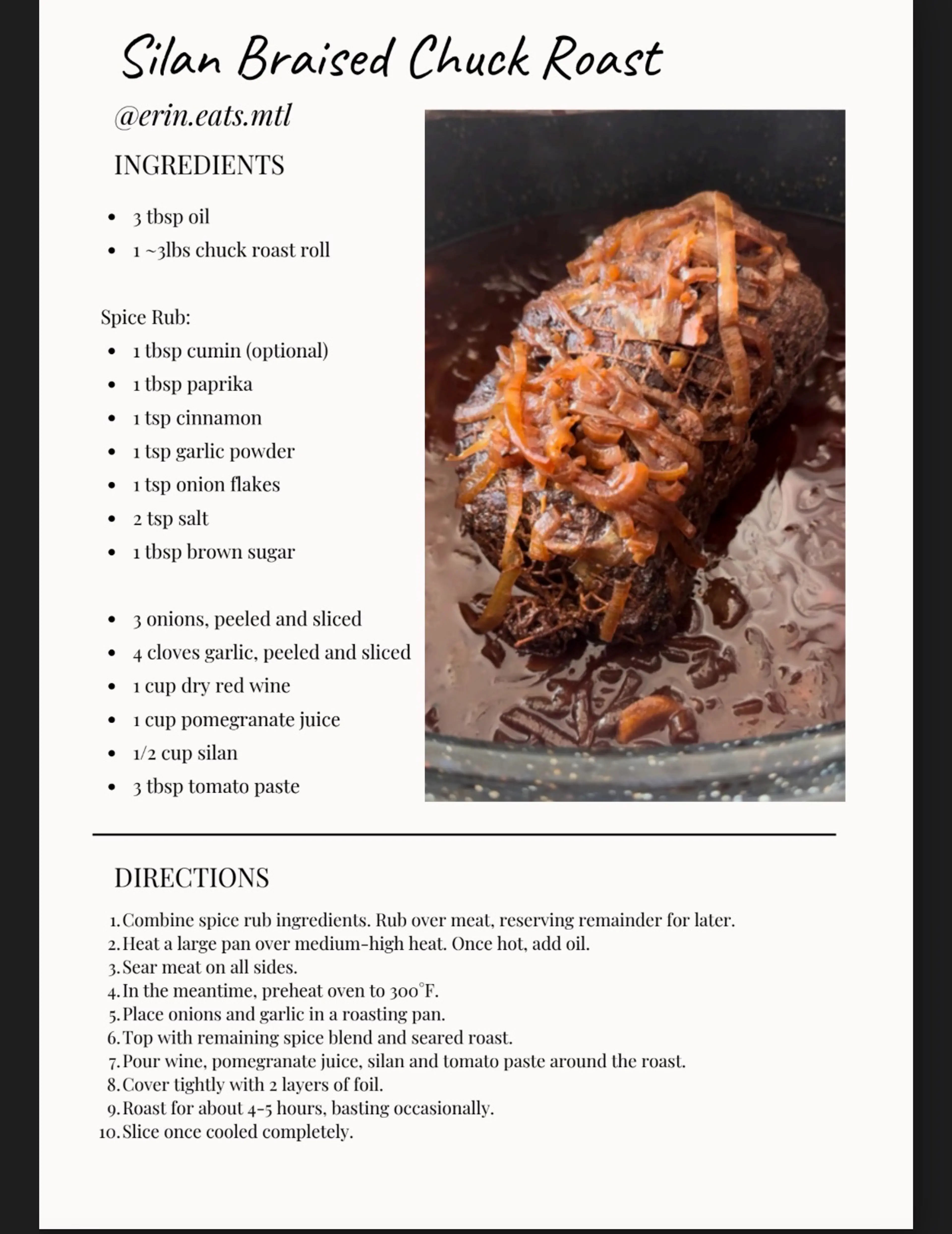 Silan Braised Chuck Roast @erin.eats.mtl