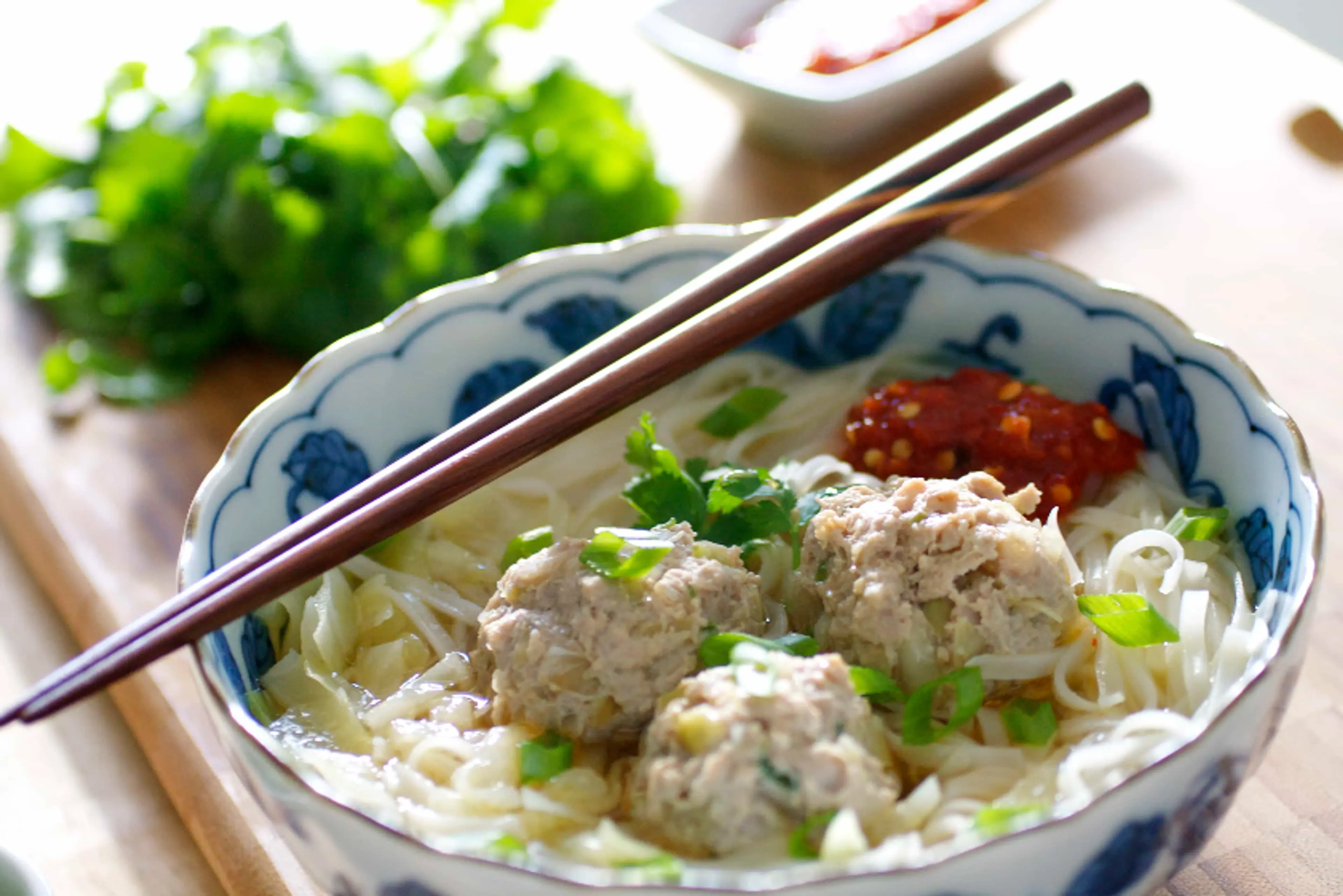 Asian Meatball Noodle Soup