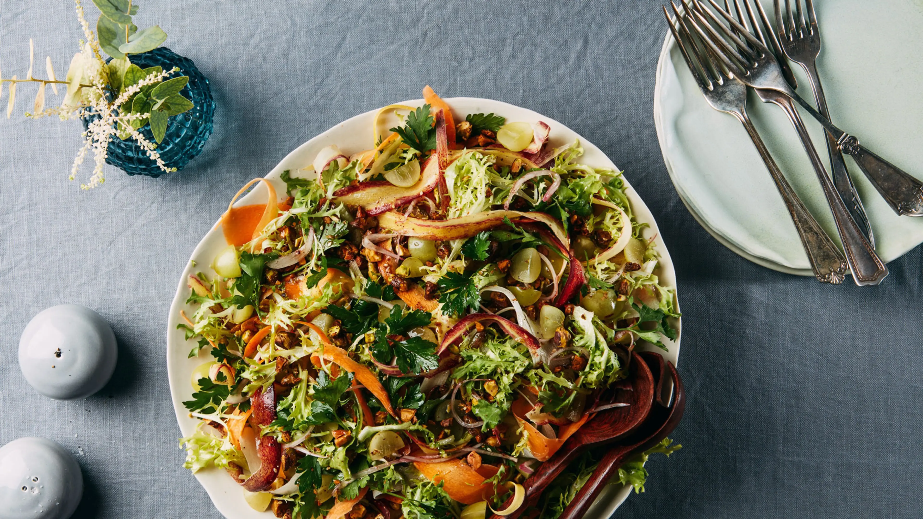 Frisée and Carrot Ribbon Salad with Za'atar-Lemon Vinaigrett