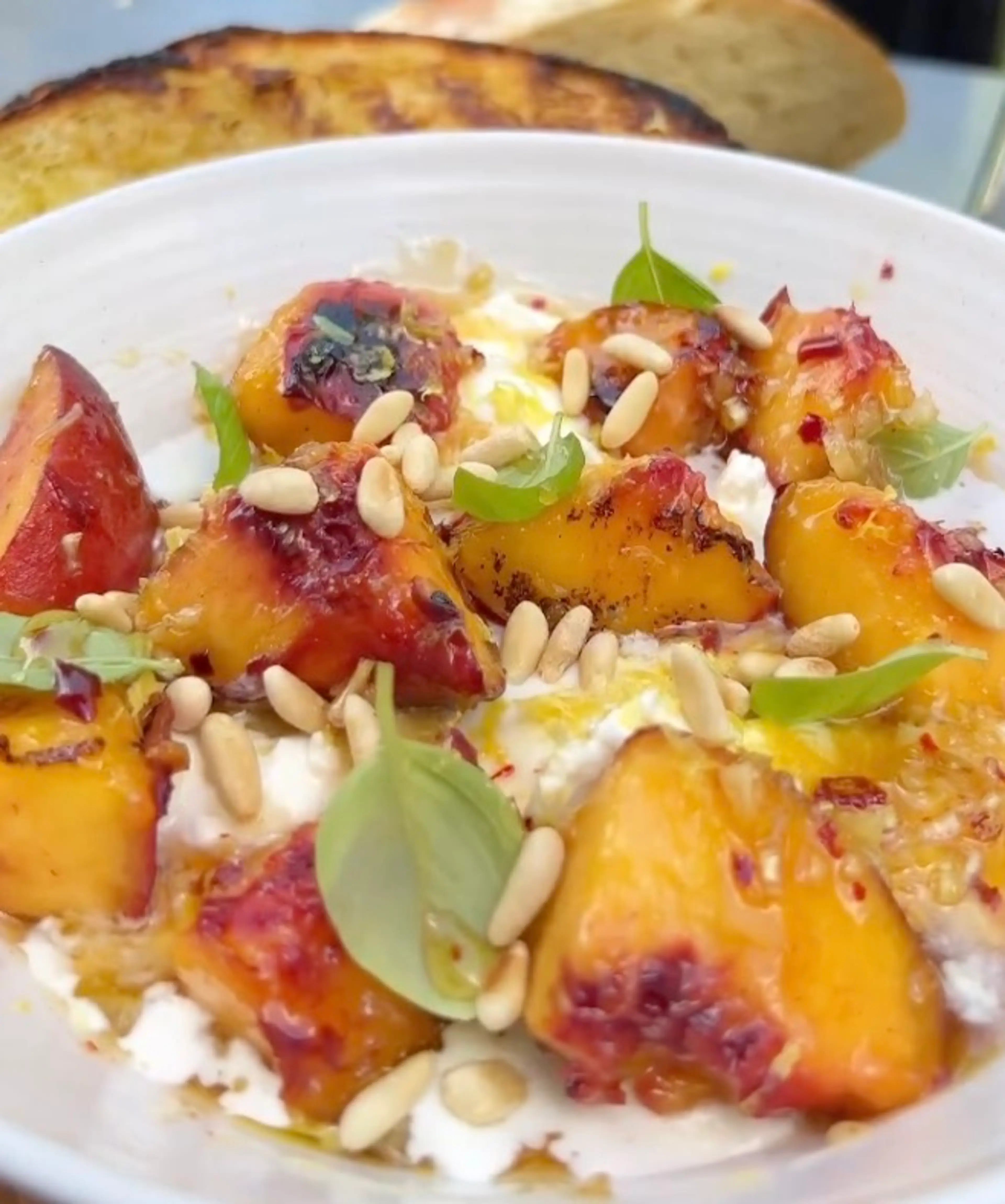 Burrata Peach Bruschetta