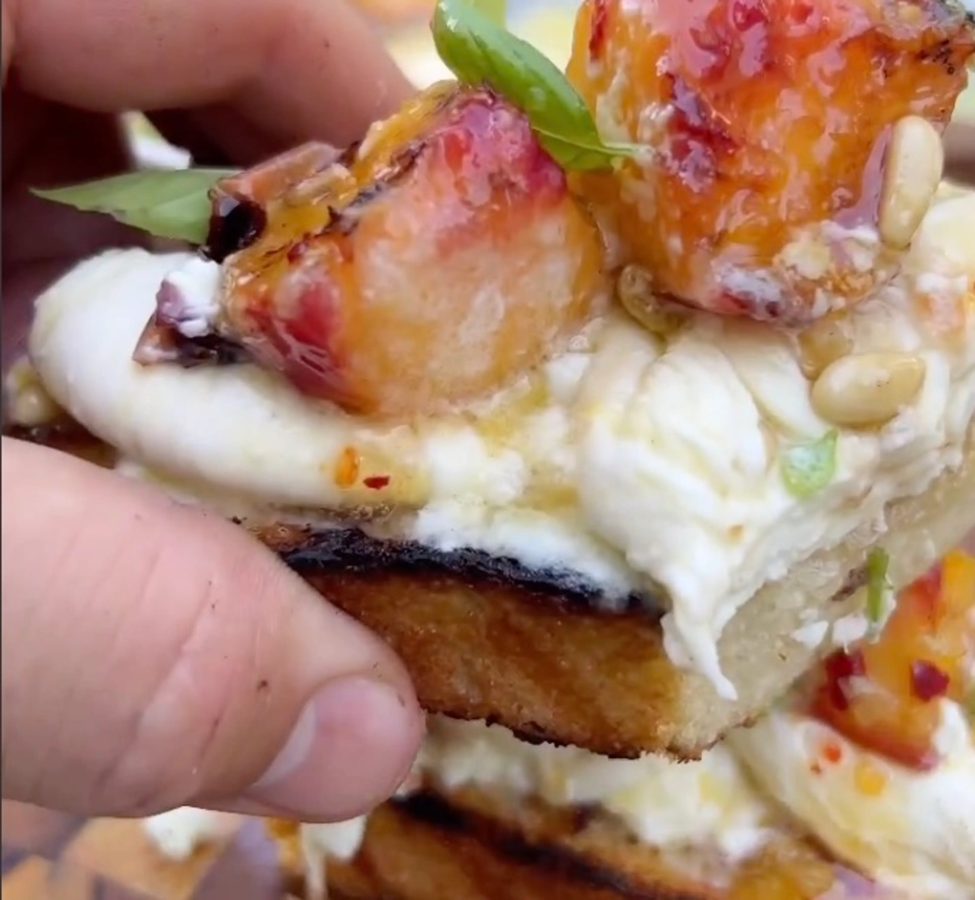 Burrata Peach Bruschetta